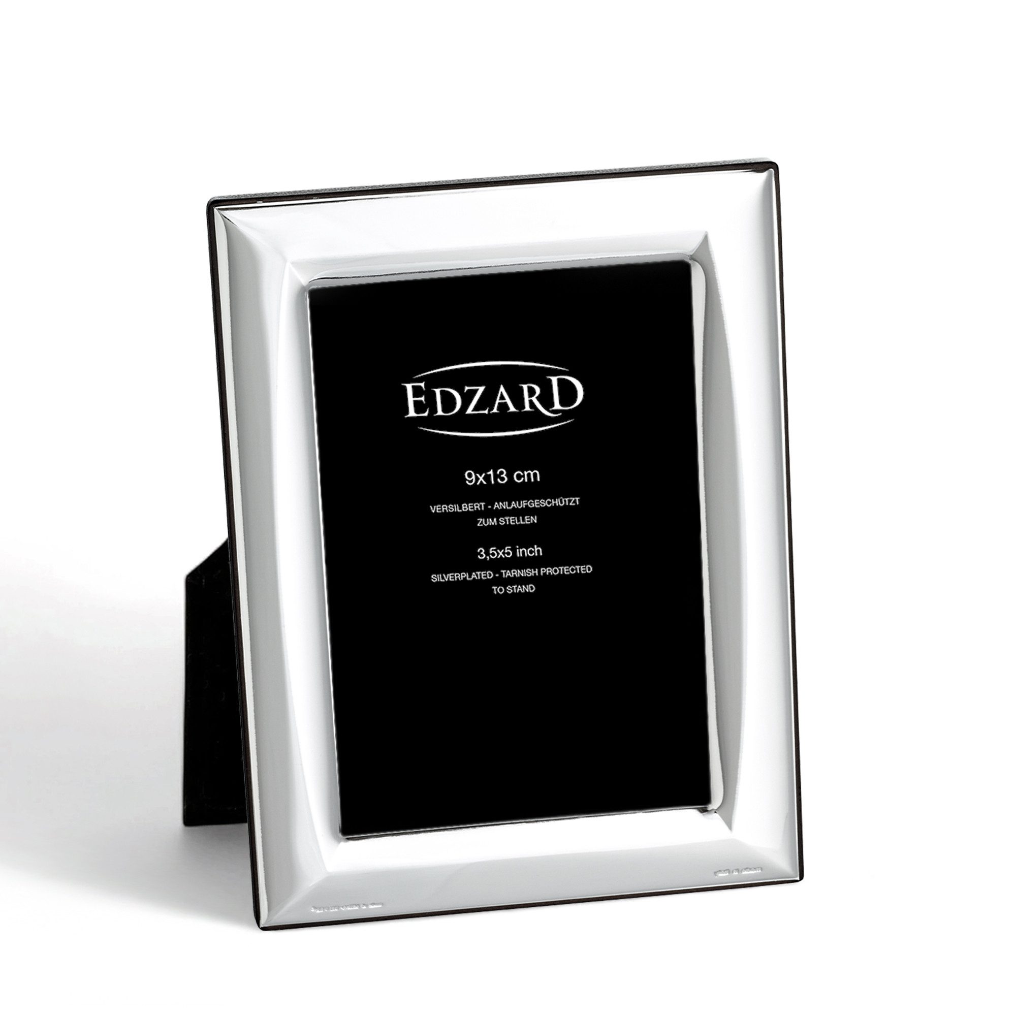 EDZARD Bilderrahmen Serino, für 1 Bilder, für 9x13 cm Foto, edel versilbert & anlaufgeschützt, Holzdekor-Rücken
