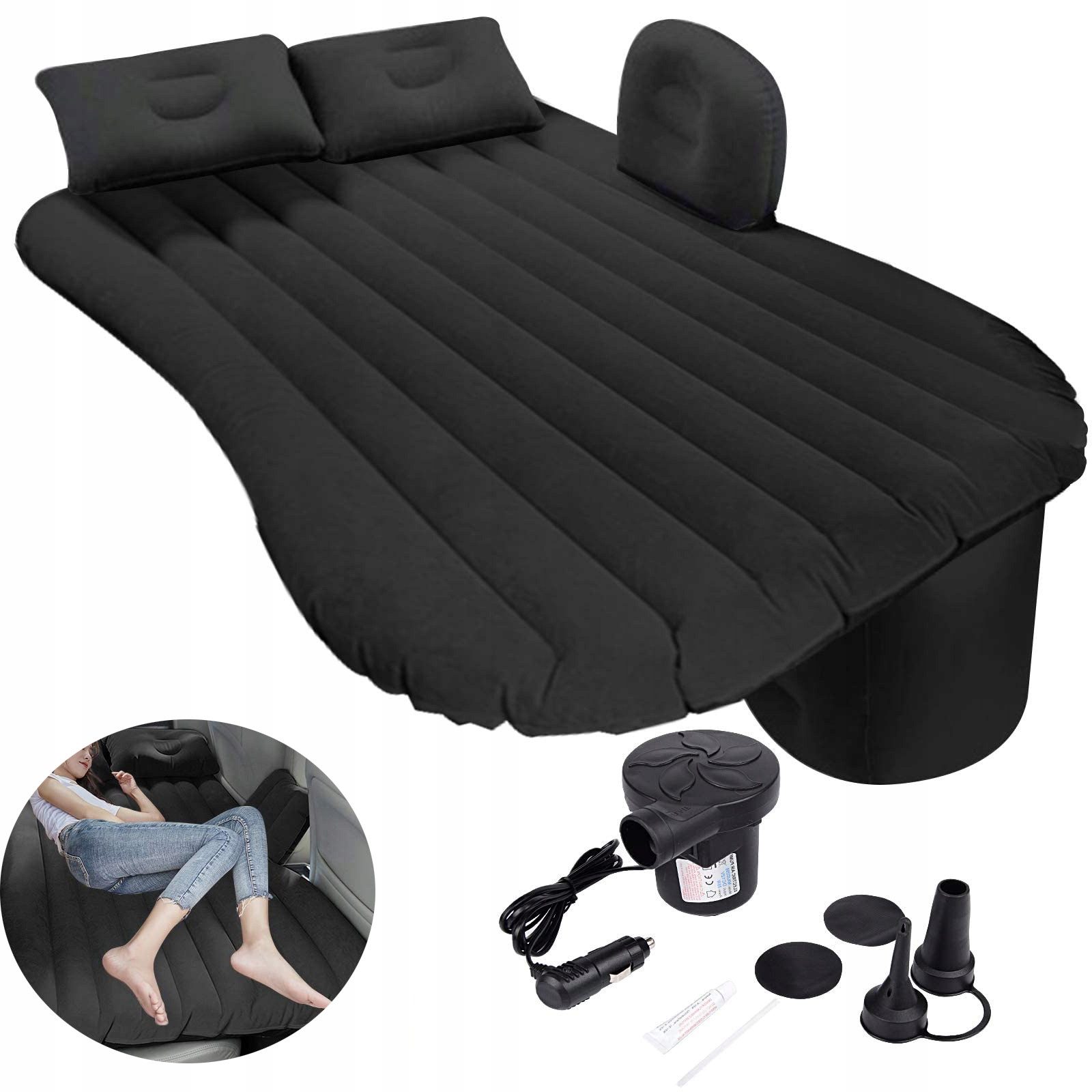Ikonka Luftmatratze Auto Luftmatratze Rückbank Schlafen Pumpe schwarz 130×8 günstig online kaufen