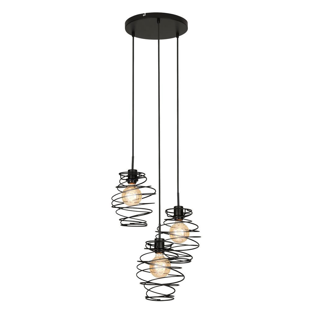 Briloner Leuchten LED Pendelleuchte 4870035, ohne Leuchtmittel, Abhängig vom Leuchtmittel - Warmweiß / Neutralweiß / Kaltweiß, 3-flammig, schwenkbar, schwarz, Hängeleuchte, max. 60 W, exkl. E27