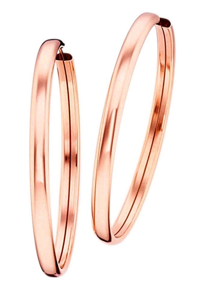 Firetti Paar Creolen Schmuck Geschenk Silber 925 Ohrringe 3,9 mm breit, Made in Germany