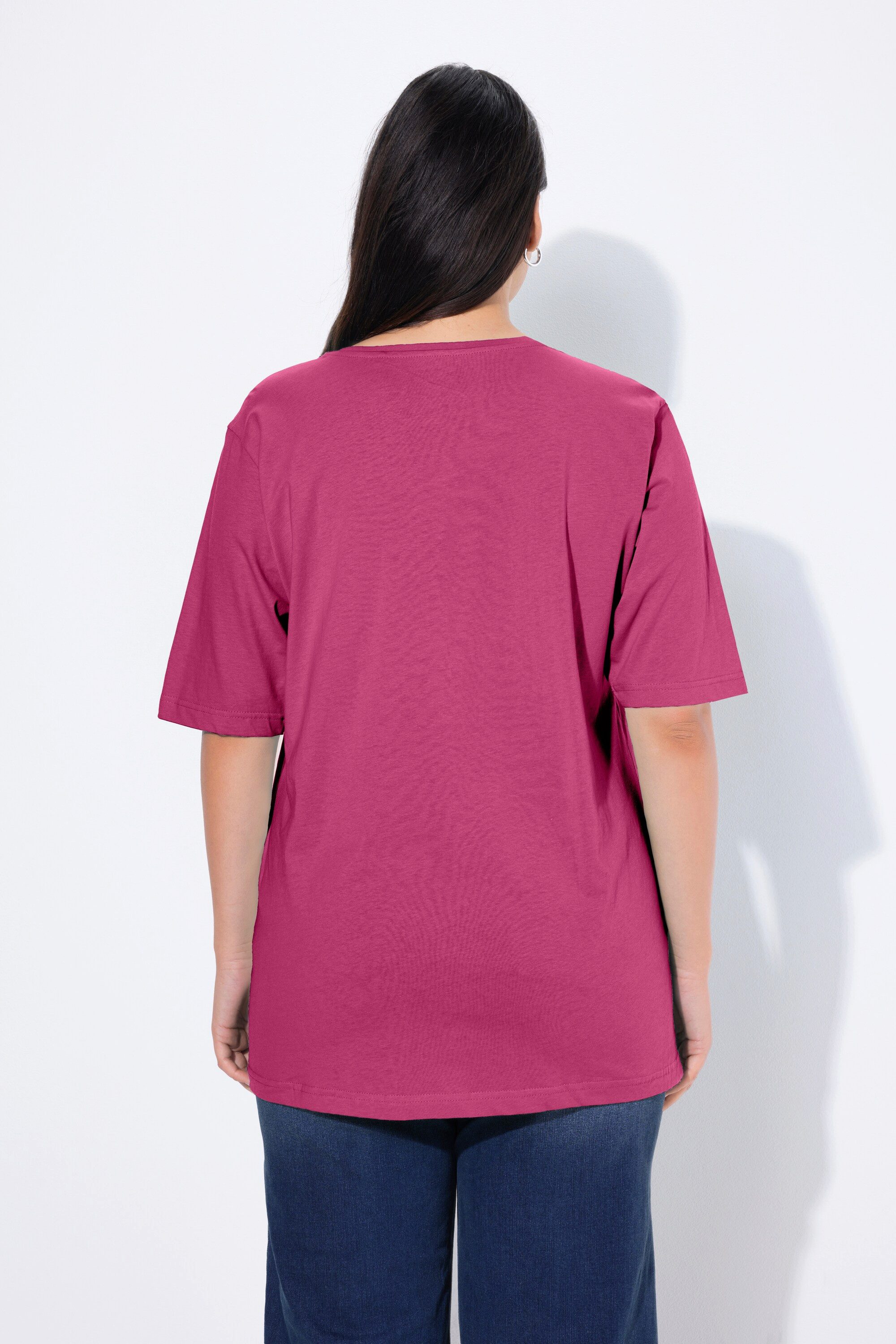 Ulla Popken T-Shirt T-Shirt Rundhalsausschnitt Relaxed Halbarm