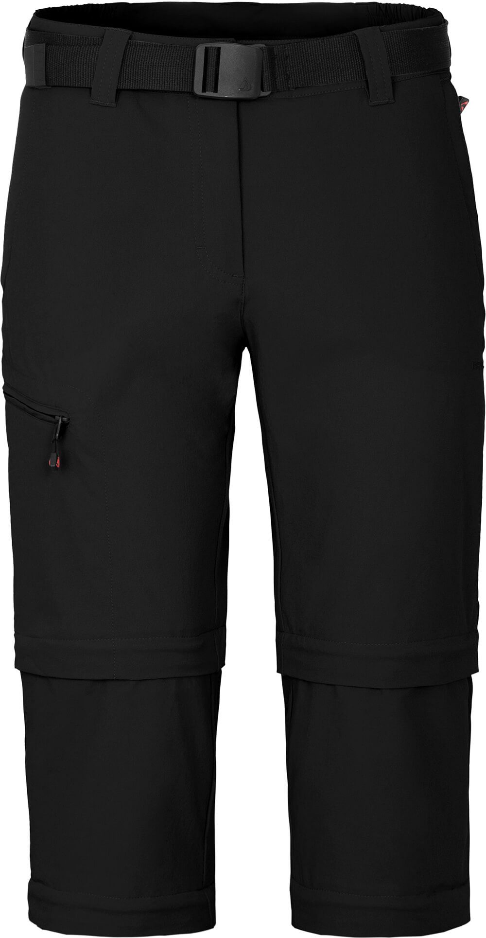 Bergson Outdoorhose NARRABEEN Doppel Zipp-Off Damen Wanderhose, vielseitig pflegeleicht, Langgrößen, schwarz