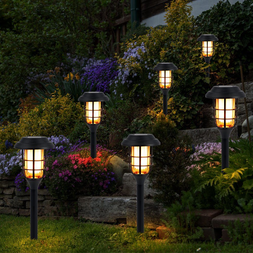 etc-shop LED Solarleuchte, LED-Leuchtmittel fest Erdspiess verbaut, für Warmweiß, Garten Deko Außen Solarlampe Solarlampen