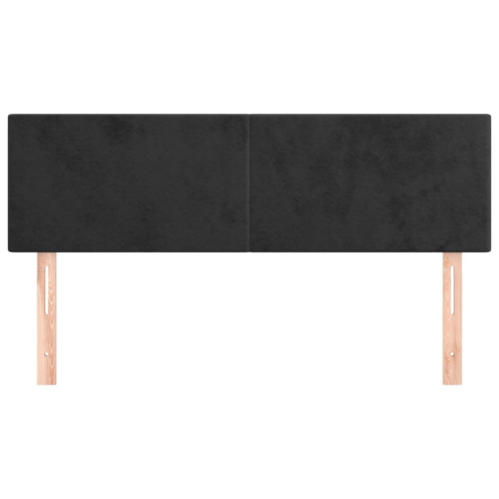 vidaXL Bett Kopfteile Schwarz 144x5x78/88 cm Samt (1-tlg)