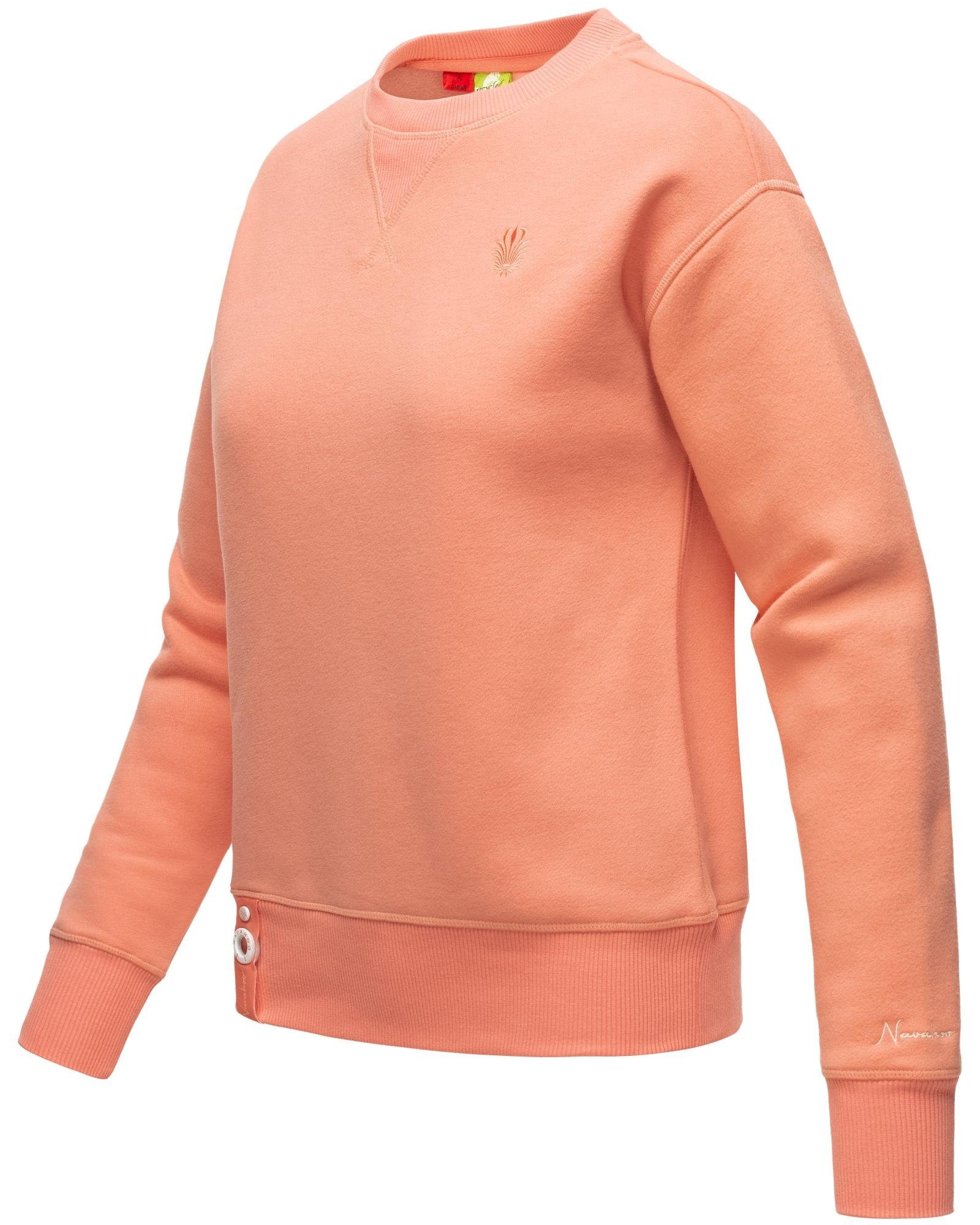 Navahoo Kapuzensweatshirt Zuckerschnecke stylischer Damen Pullover mit Rundhals-Ausschnitt orange