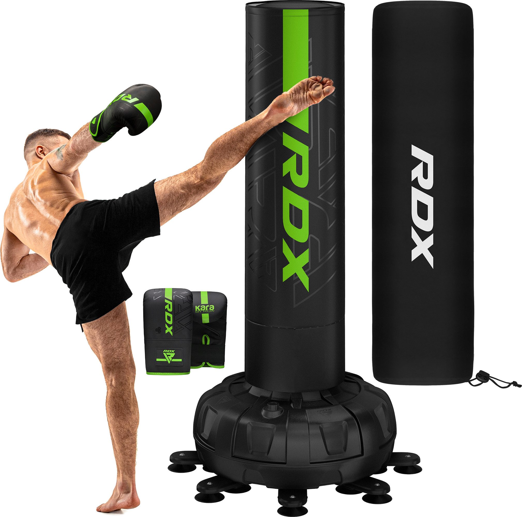 RDX Sports Boxsack RDX Freistehender Boxsack mit Handschuhen, 6ft Kickboxen, MMA Fitness