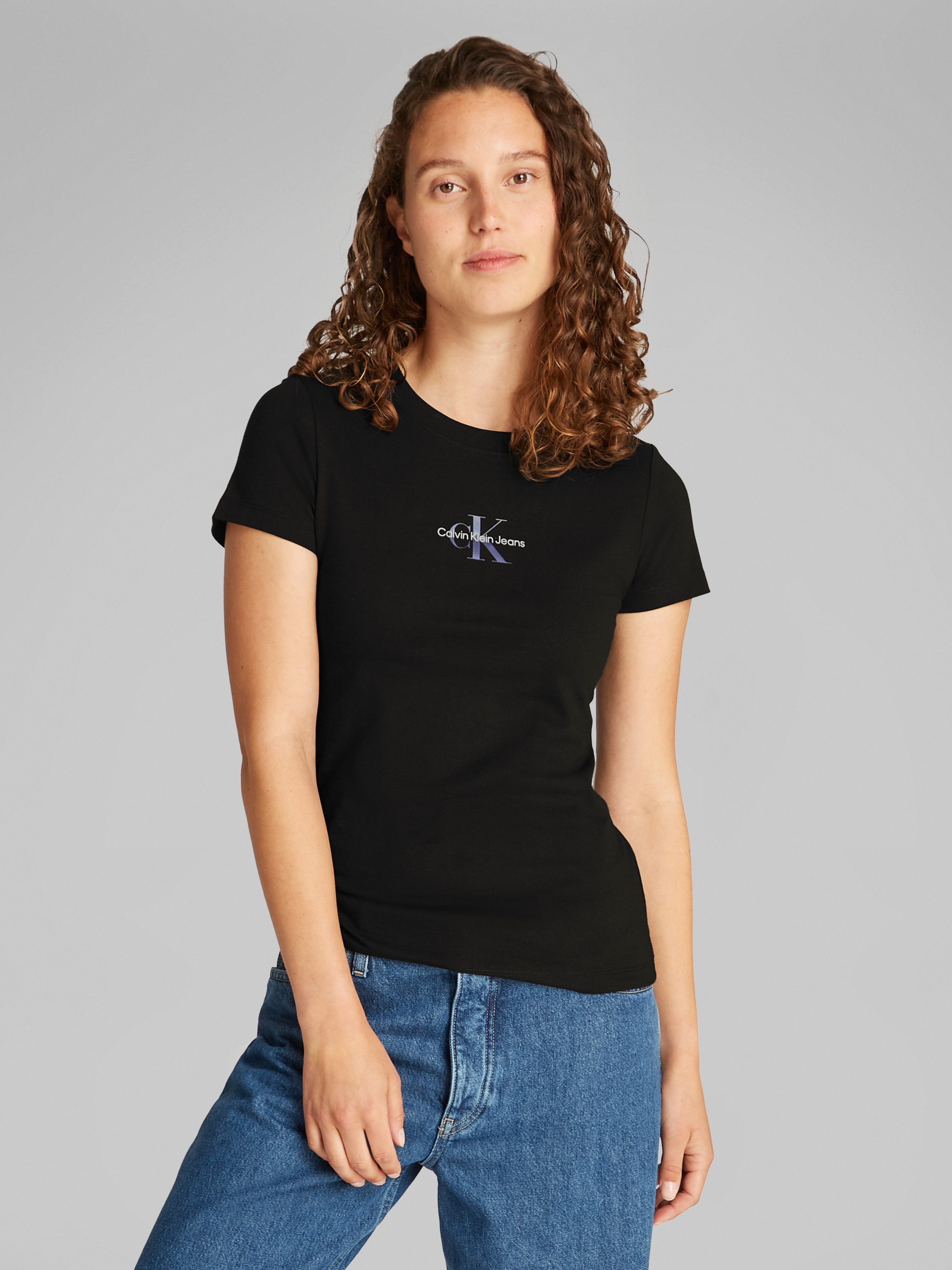 Calvin Klein Jeans T-Shirt GRADIENT MONOLOGO SLIM TEE mit Logodruck günstig online kaufen