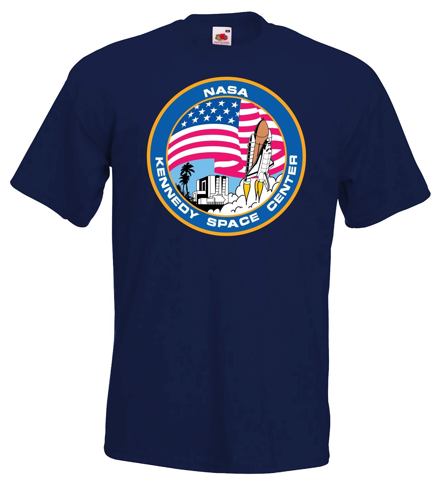 Youth Designz T-Shirt Kennedy Space Center Herren T-Shirt mit trendigem Frontprint Burgundy