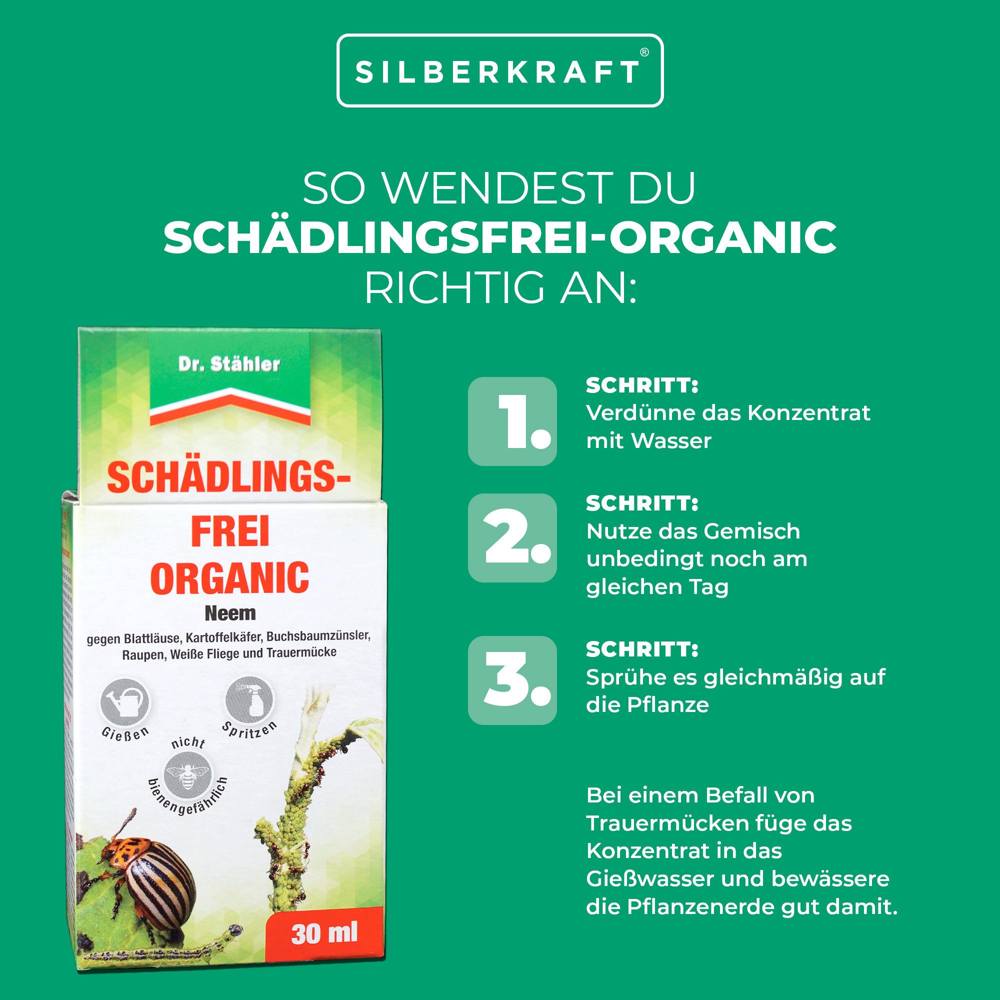 Silberkraft Pflanzenstärkungsmittel Schädlingsfrei-Organic mit Neem-Baum-Ex günstig online kaufen