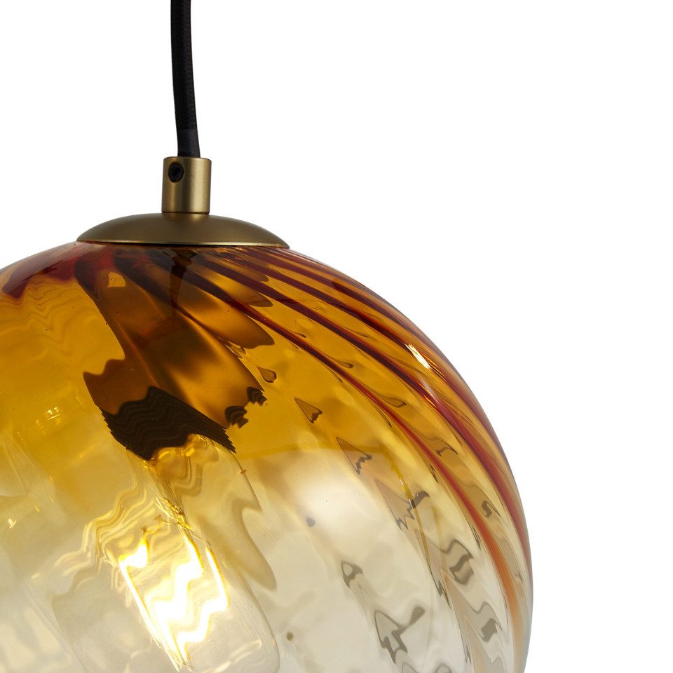 Qazqa Pendelleuchte Bao, ohne Leuchtmittel, Warmweiß, QAZQA Hängeleuchte, e27, Bronze, Stahl, Art Deco