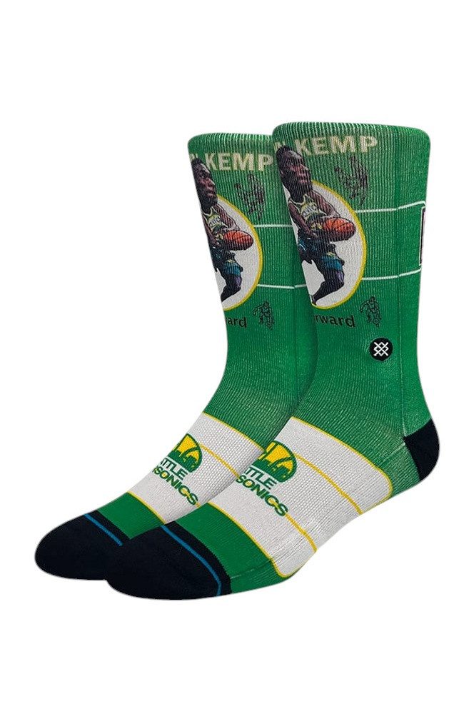 Stance Socken Tagessocke Crew Kemp Retro Big Head grün/bunt - 1 Paar
