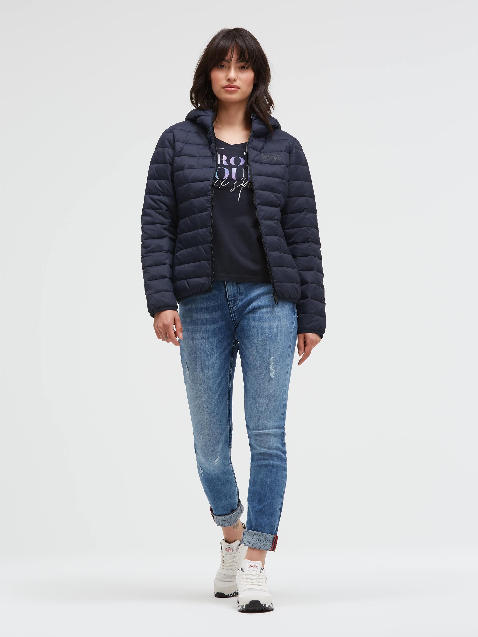 SOCCX Outdoorjacke mit elastischem Saumabschluss