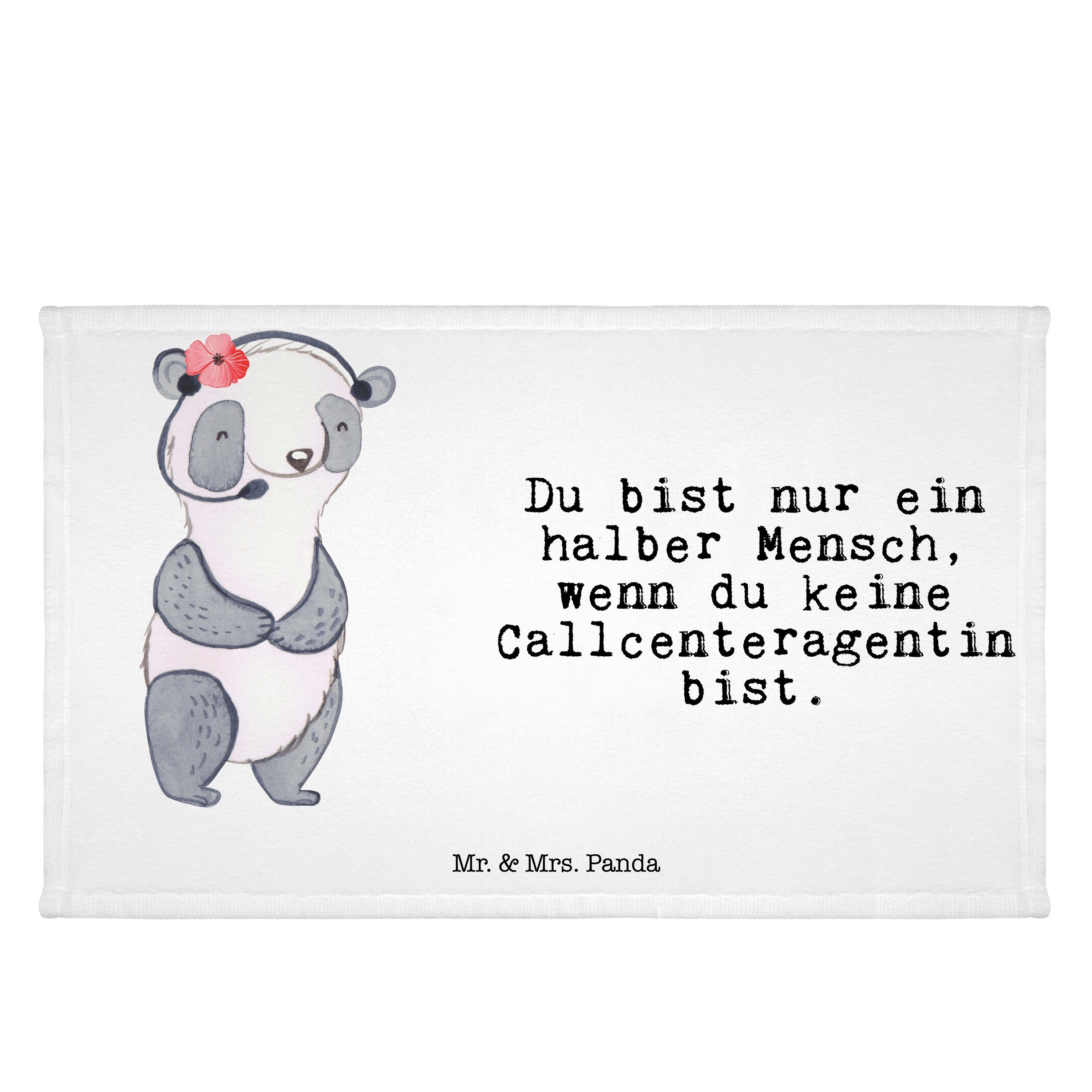 Mr. & Mrs. Panda Handtuch Callcenteragentin mit Herz - Weiß - Geschenk, backoffice mitarbeiter, (1-St) | Alle Handtücher