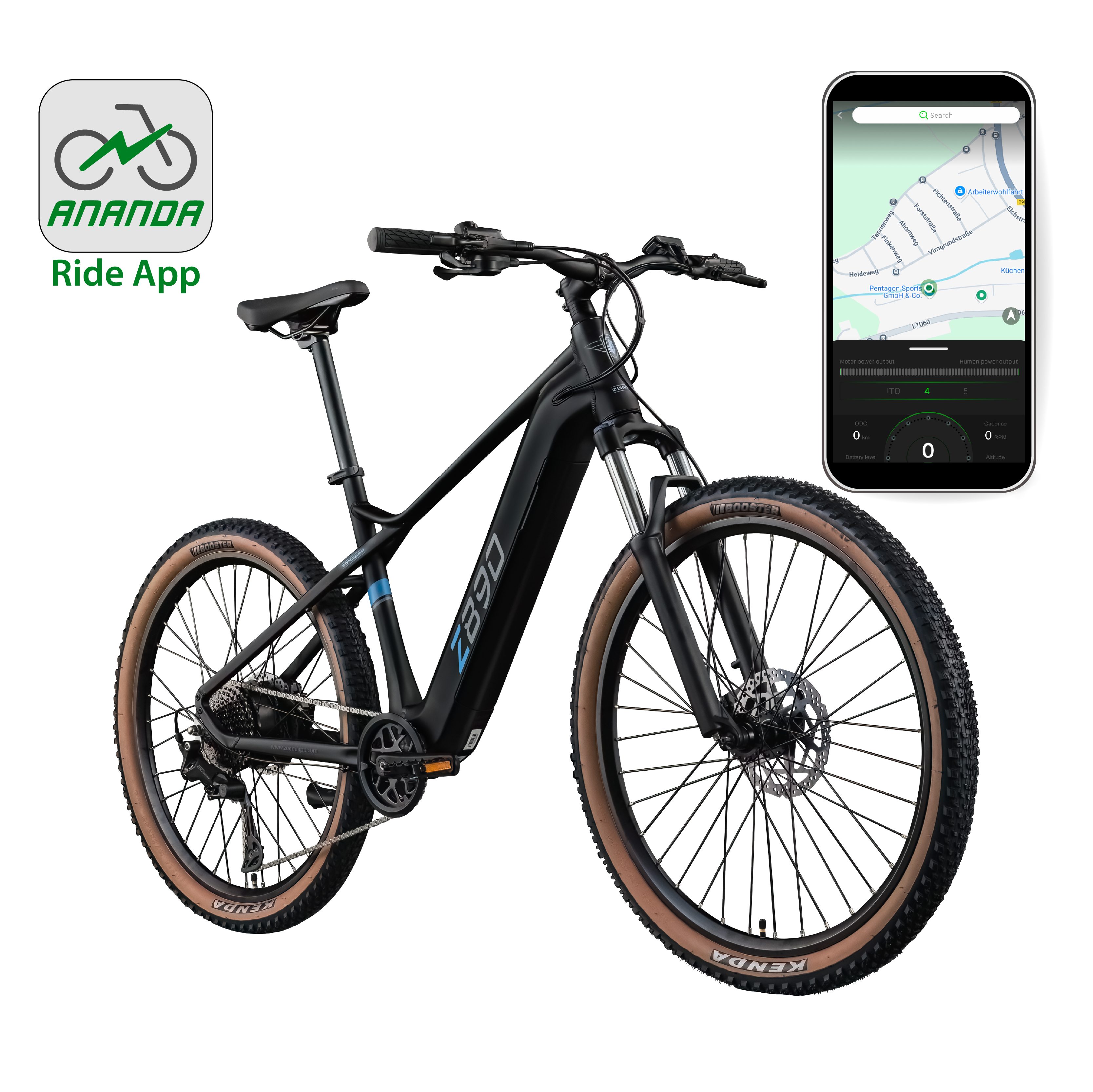 Zündapp E-Bike Mountainbike Z890, 10 Gang Shimano Cues Schaltwerk, Kettenschaltung, Heckmotor, 550 Wh