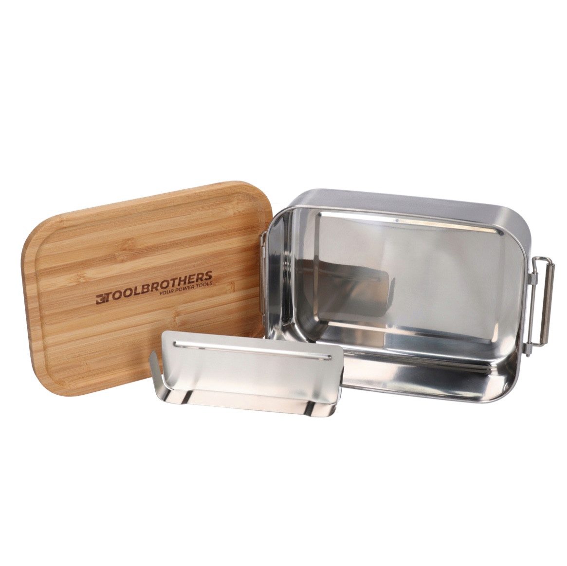 Toolbrothers Lunchbox Fan Edelstahl Brotdose mit Bambus Deckel 1200 ml, für Erwachsene