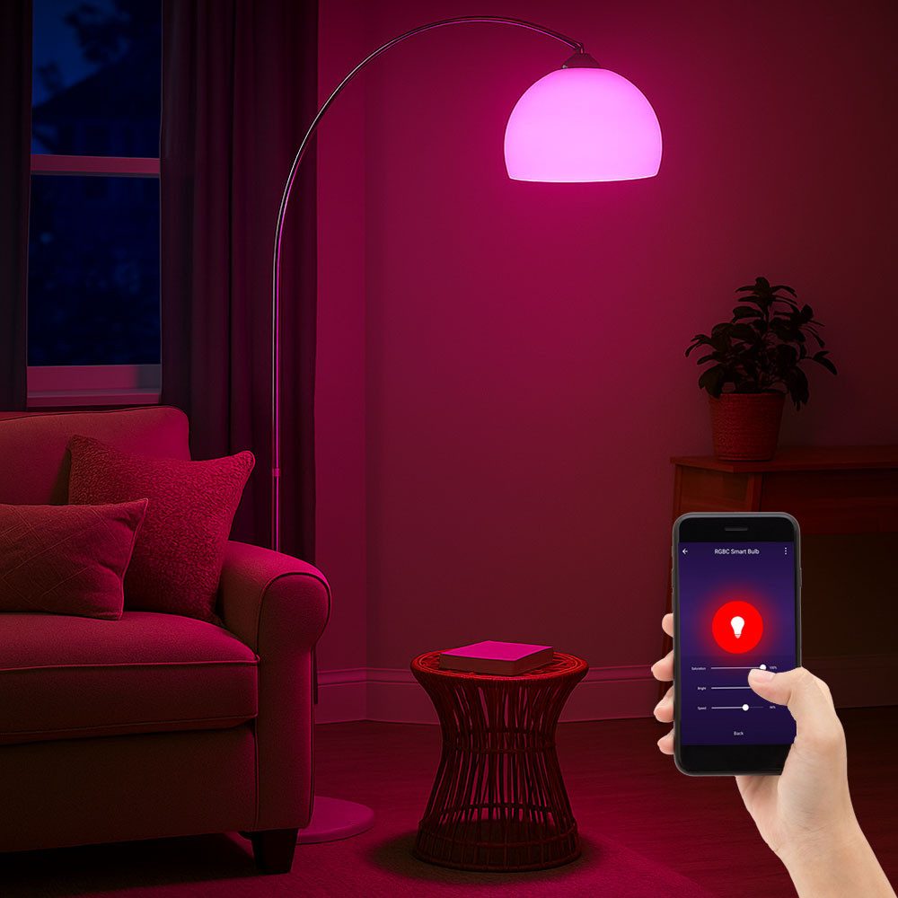GLOBO LIGHTING LED Stehlampe, Leuchtmittel inklusive, Kaltweiß, Warmweiß, Neutralweiß, Tageslichtweiß, Farbwechsel, LED 7 Watt Steh Leuchte Farbwechsel Esszimmer Lampe Fernbedienung 3000