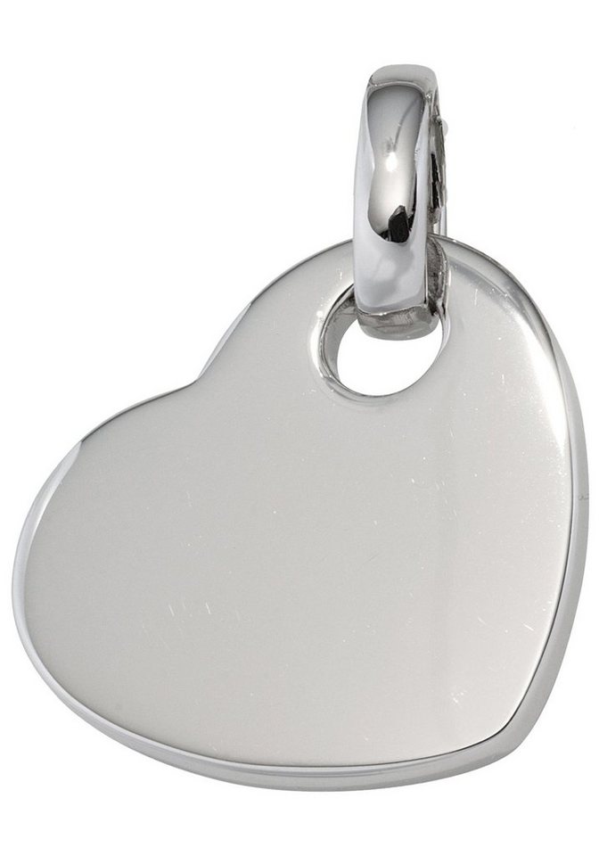 JOBO Herzanhänger Anhänger Herz, 925 Silber, Höhe ca. 19,2 mm, Breite ca.  18,3 mm, Tiefe ca. 2,1 mm