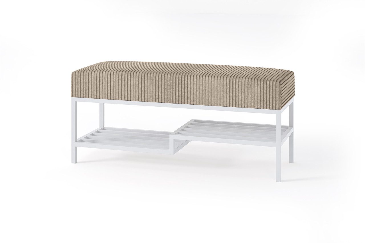 Design Möbel Sitzbank Sitzbank LOFT DESIGN – Gepolsterte Bank mit Ablage, Industrial Stil