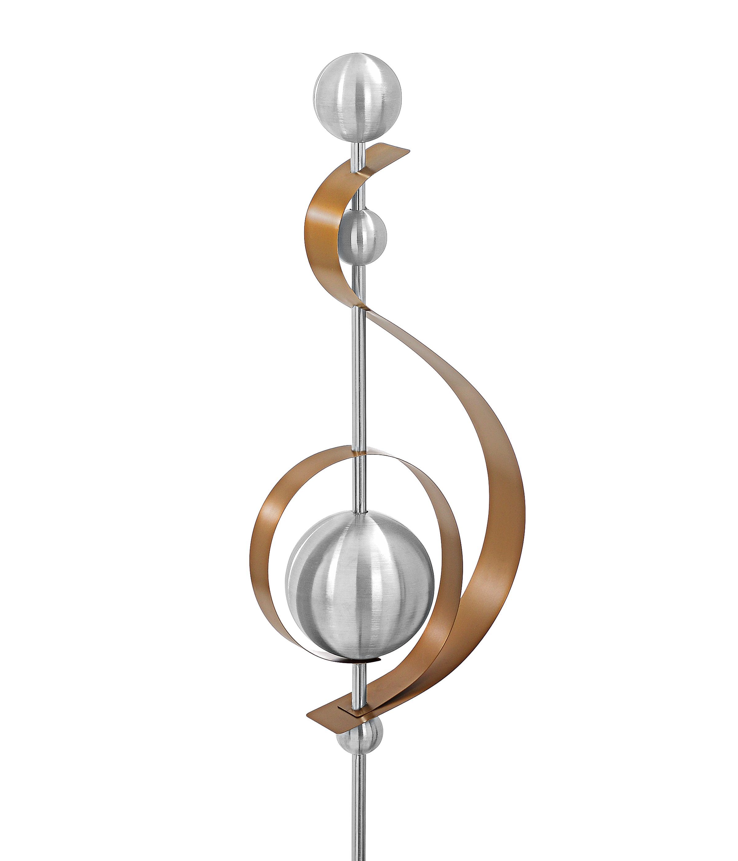 Dehner Gartenstecker Skulptur Klefo, 67 x 19 x 10 cm, Edelstahl Moderne Attraktion für den Garten, wetterbeständig und imposant, Garten Kabeladapter