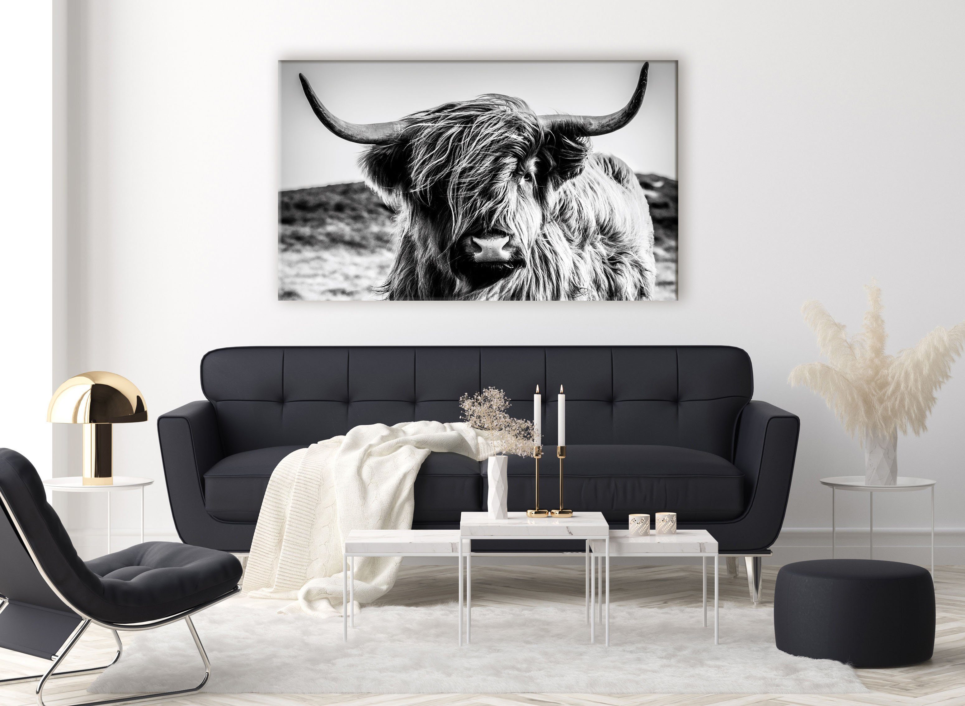 Bönninghoff Leinwandbild Wandbild HOCHLANDRIND – Leinwandbild Keilrahmen Deko modern, Hochlandrind, Kuh, Kuhbilder (1 St), auf Keilrahmen gespannt – Bild 2 von 5