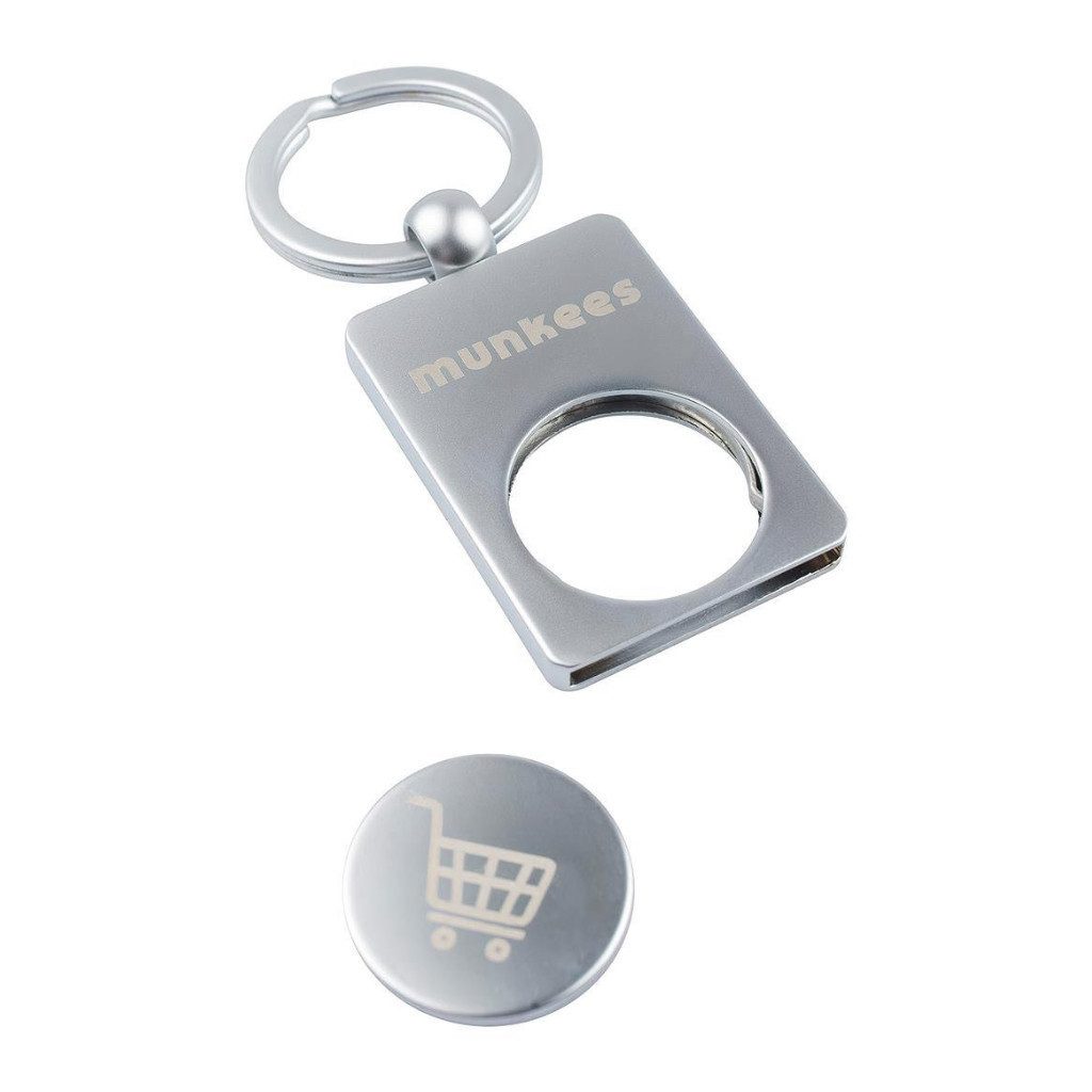 Munkees Schlüsselanhänger Einkaufswagenchip mit Schlüsselanhänger, Edelstahl