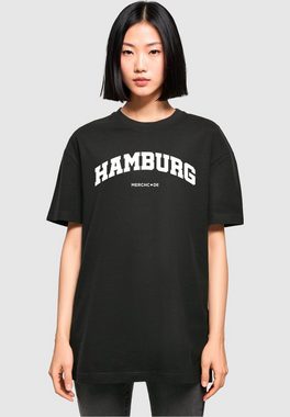 Merchcode T-Shirt Merchcode Damen Ladies Hamburg Wording - Oversized Boyfriend Tee (1-tlg)
