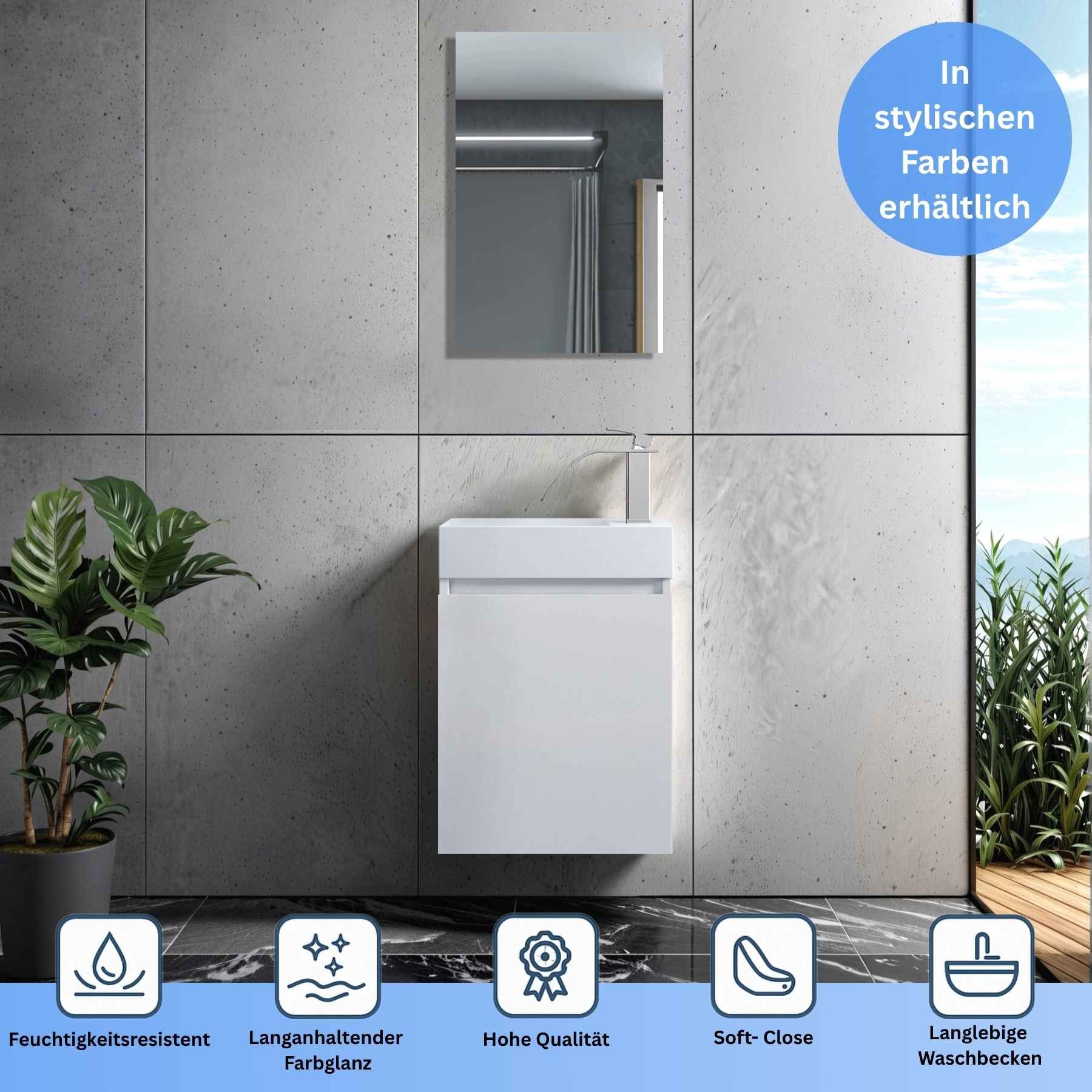 Faizee Home Badmöbel-Set Badmöbel 40 cm Badschrank Waschtisch Unterschrank günstig online kaufen