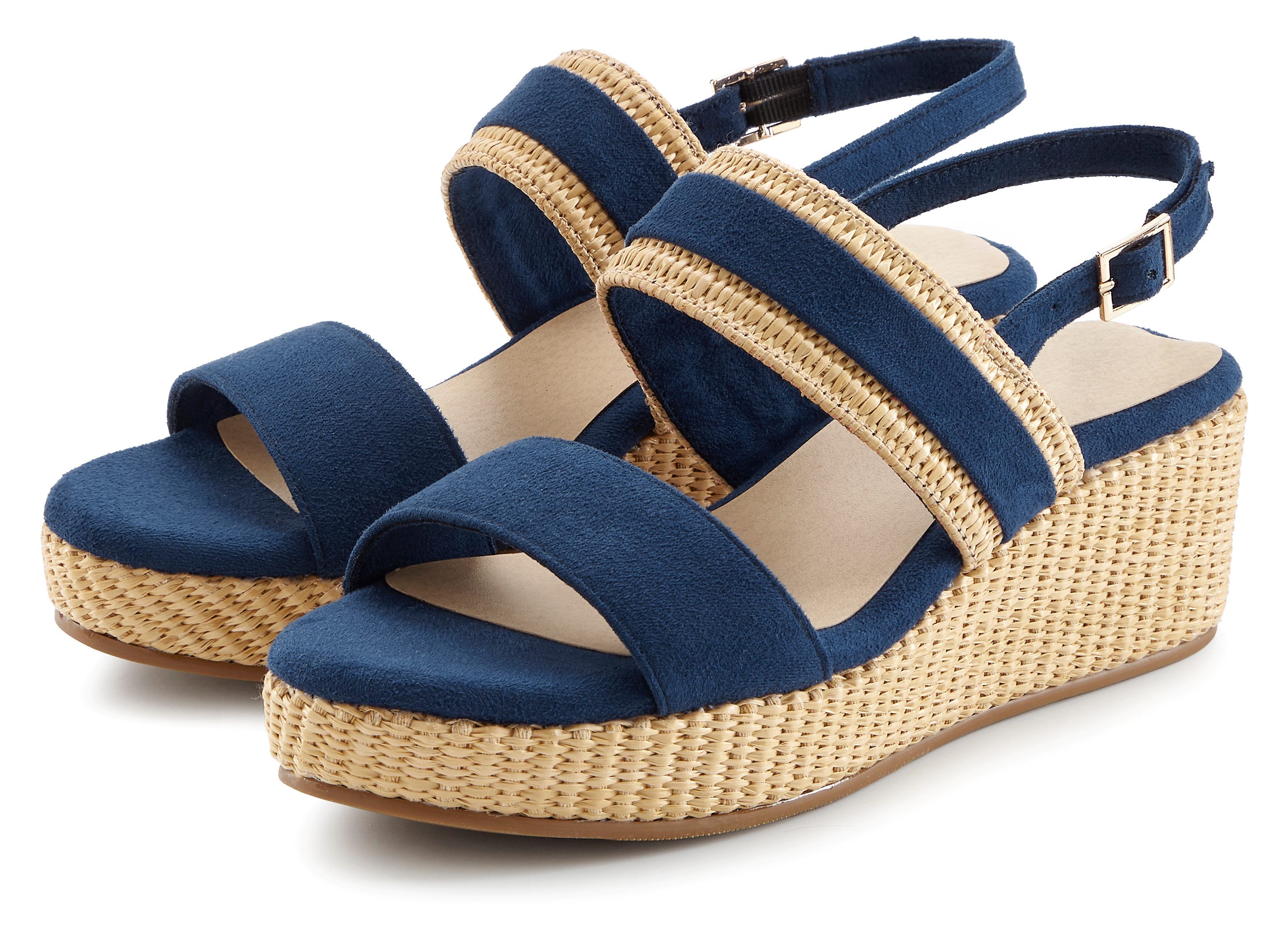 Beachtime by Lascana Sommerschuh, Sandale, offener Schuh, Keilsandalette, Sandalette NEU mit Keilabsatz VEGAN