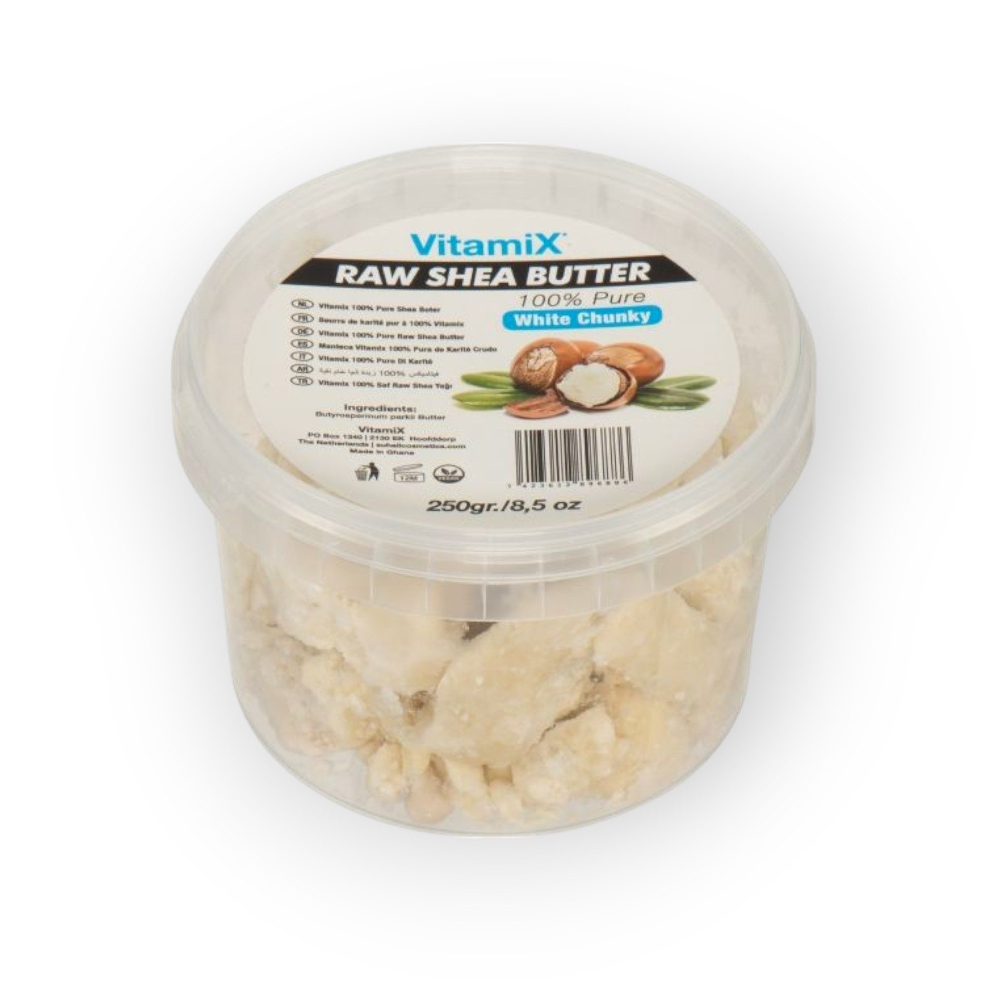 Körperbutter Reine Sheabutter, grobstückig, weiß