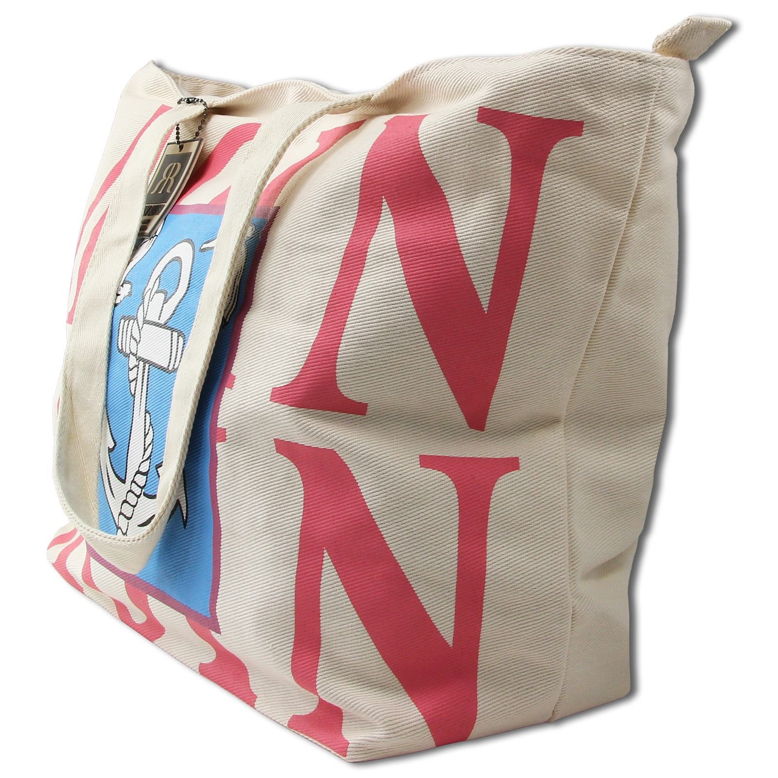Robin Ruth Schultertasche Robin Ruth Schultertasche Baumwolle (Schultertasche), Damen Baumwolle-Polyester Schultertasche, beige, pink ca. 47,5cm