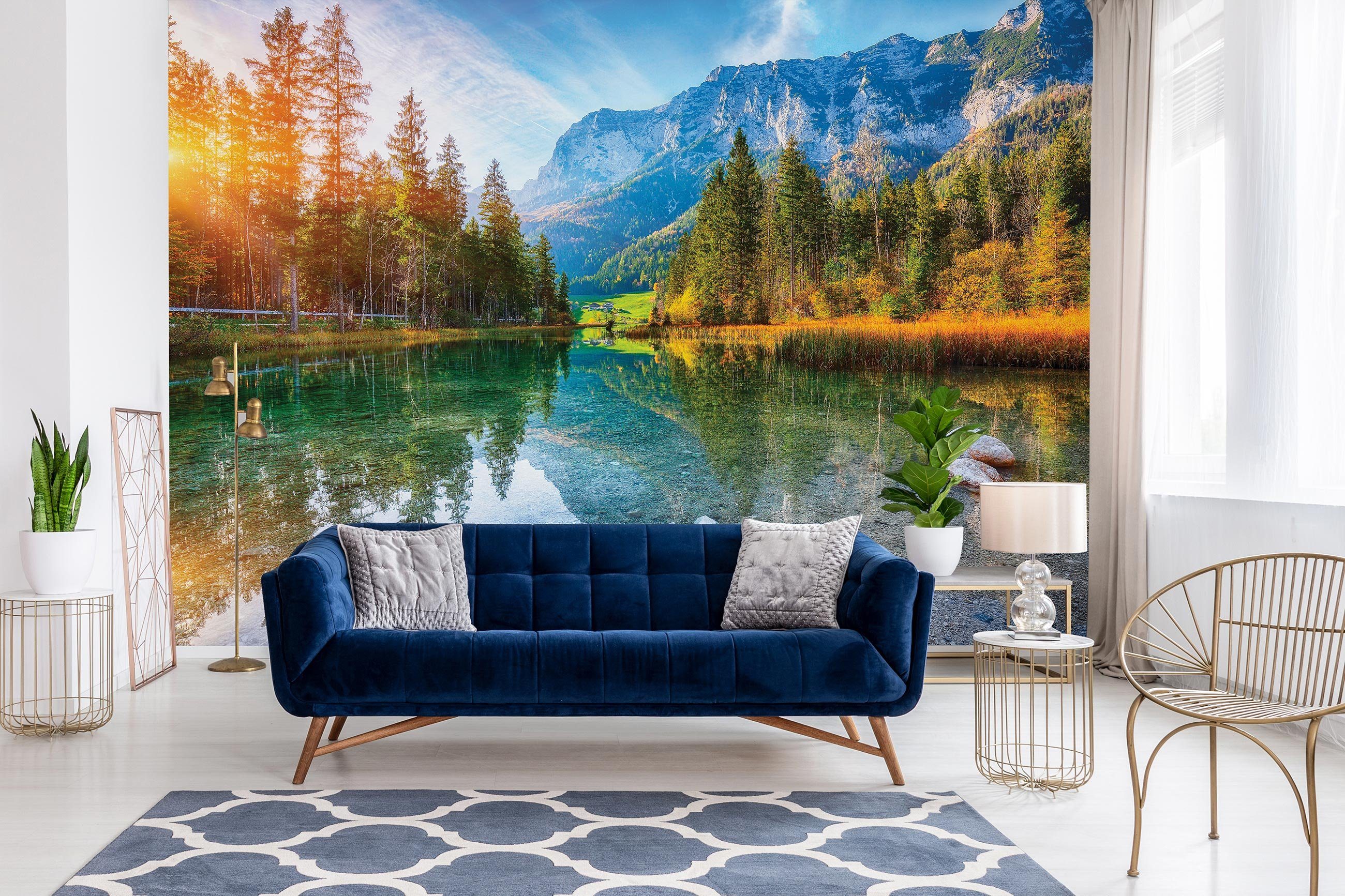 Wallarena Fototapete Berge See Landschaft Vlies günstig online kaufen