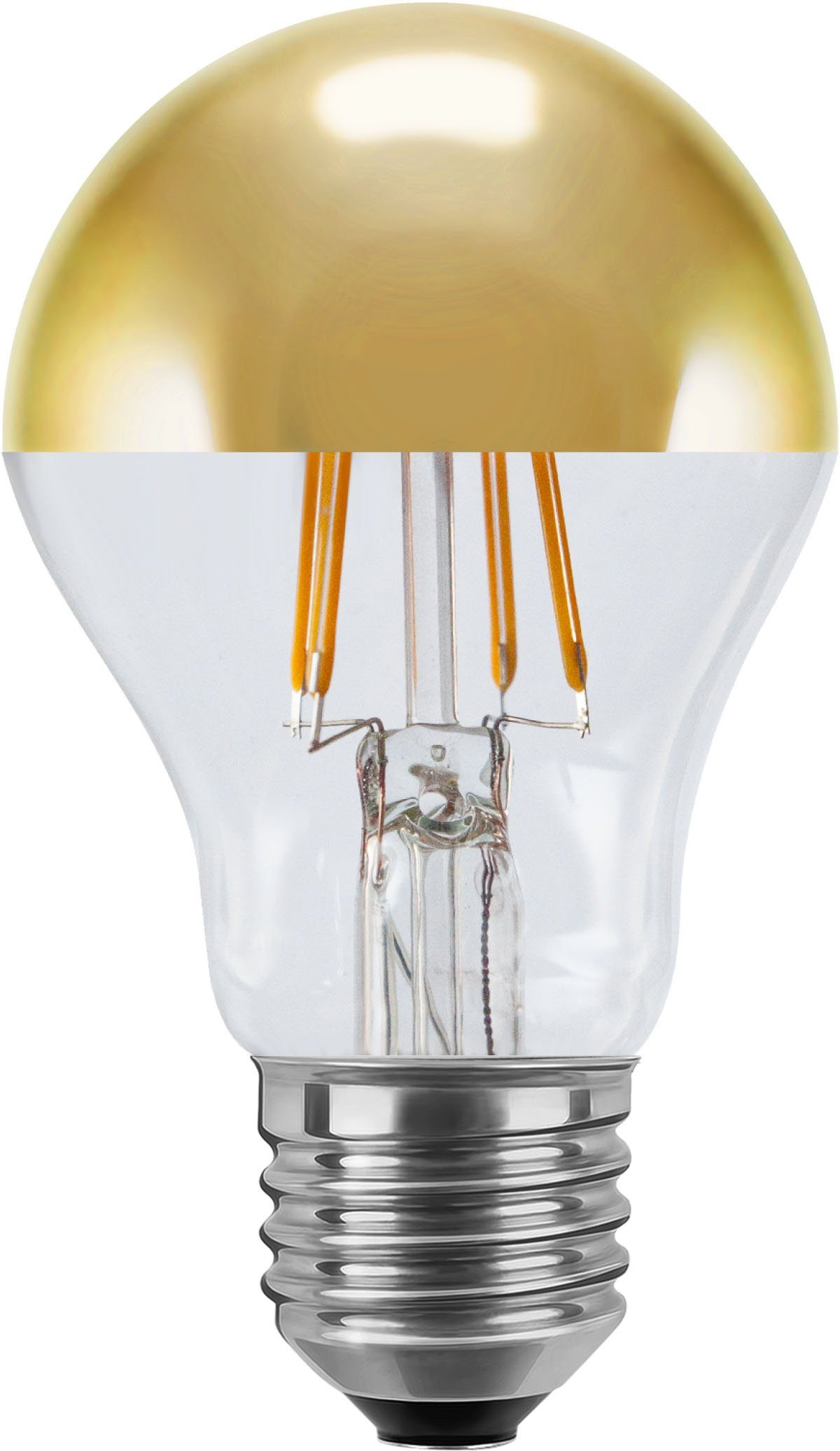 SEGULA LED-Leuchtmittel LED Glühlampe Spiegelkopf Gold, E27, Warmweiß, dimmbar, E27, Glühlampe Spiegelkopf Gold, 2700K
