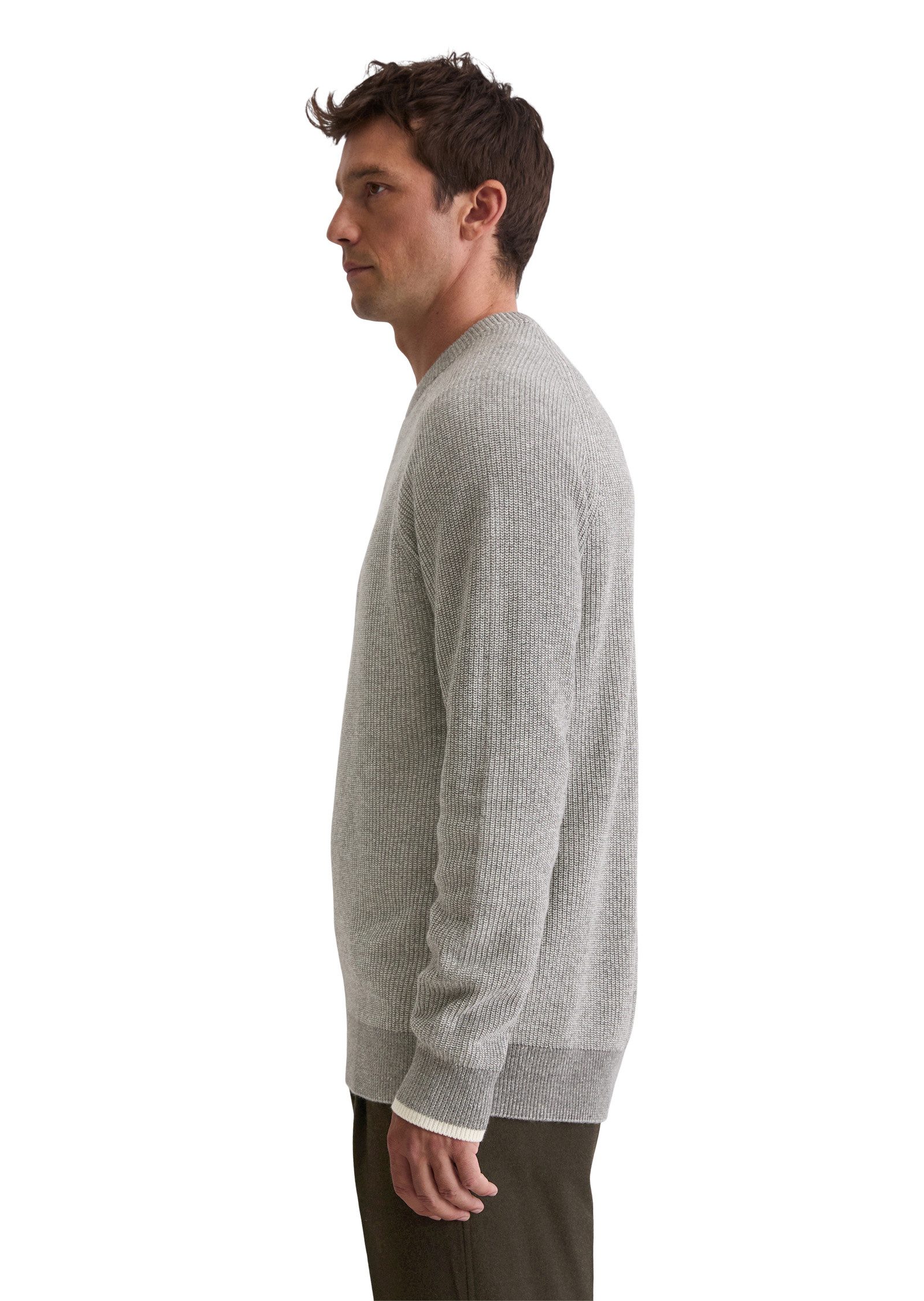 Marc O'Polo Rundhalspullover aus weichem Baumwoll-Schurwoll-Mix günstig online kaufen