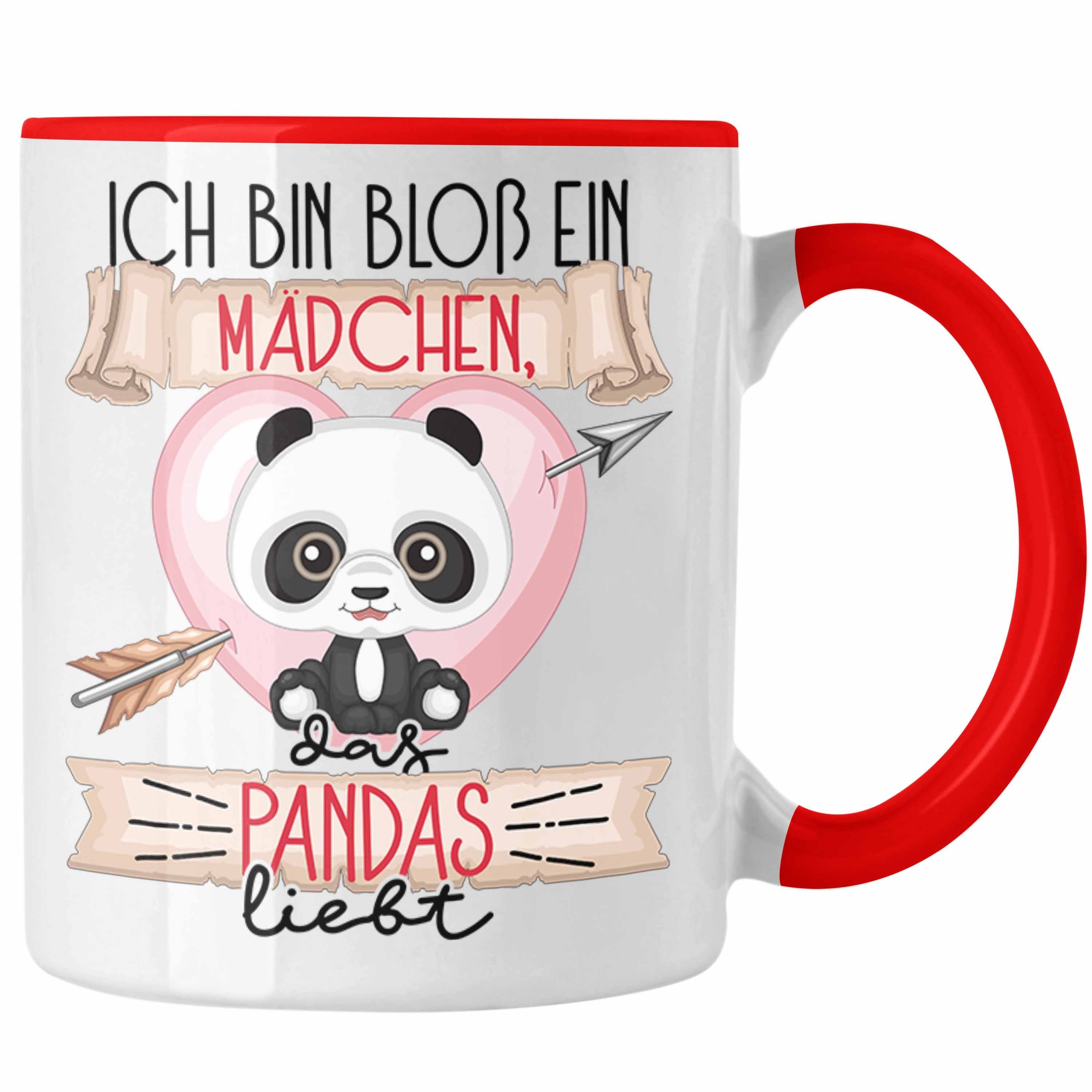 Trendation Tasse Pandas Tasse Geschenk Frauen Ich Bin Bloß Ein Mädchen Das Pandas Liebt Rot