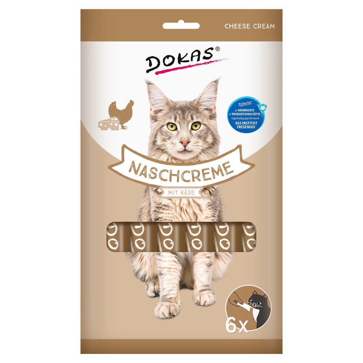 Dokas Snack Nasch-Creme mit Käse 90 g, Snack für: Katze von Dokas
