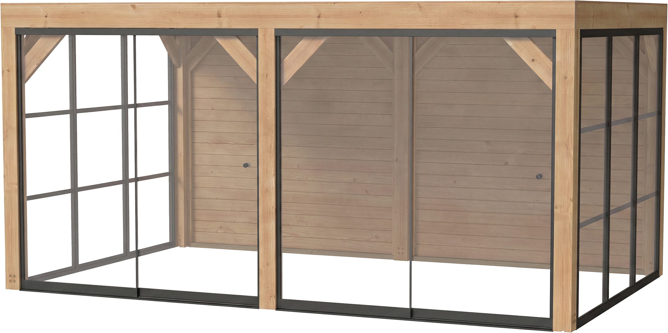 weka Holzpavillon Lumley Lauben-Set Gr. 3.2, mit 4 Seitenteilen, BxTxH: 307x499x245 cm