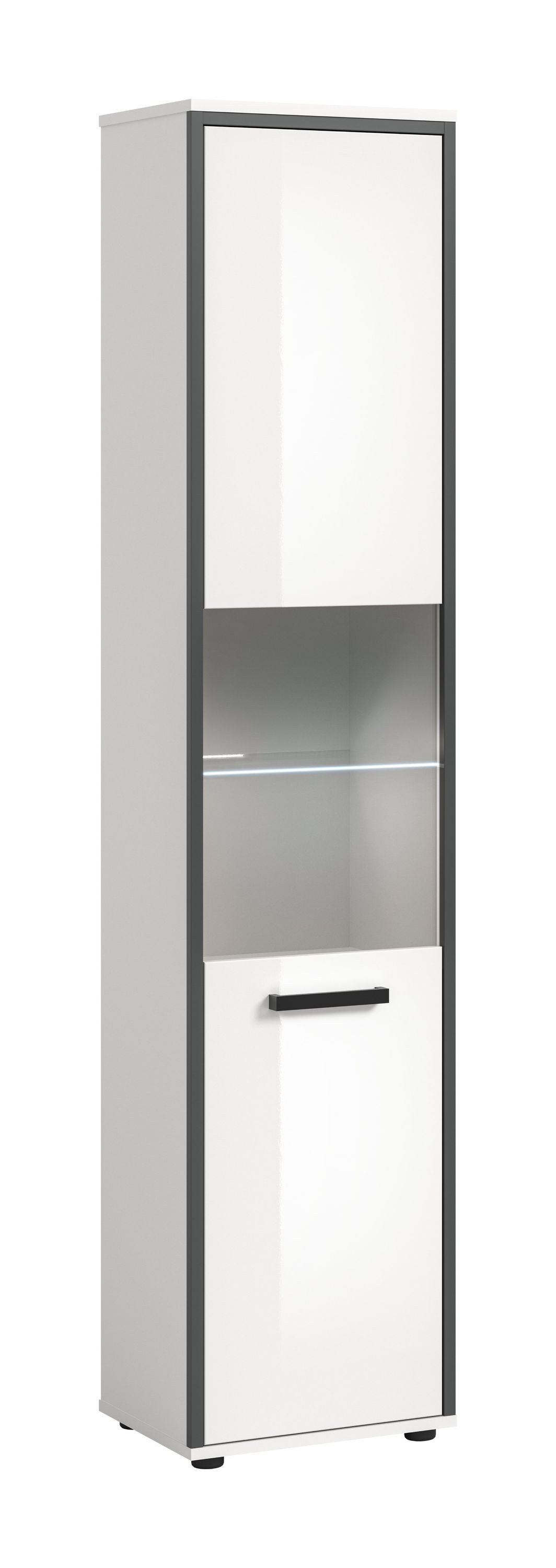 xonox.home Hochschrank inkl. Glasbodenclip in weiß hochglanz B/H/T ca.: 40/188/34 cm