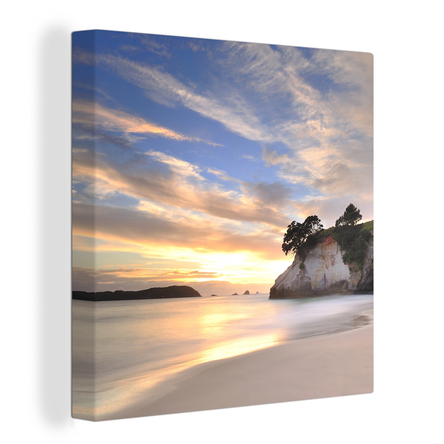 OneMillionCanvasses® Leinwandbild Kathedralenbucht Neuseeland Fotodruck, (1 St), Leinwand Bilder für Wohnzimmer Schlafzimmer