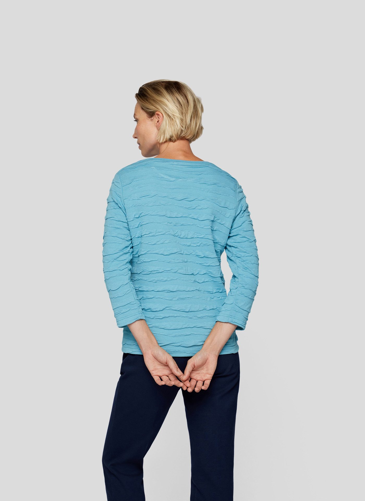 Rabe 3/4-Arm-Shirt mit Wellenstruktur - Crinkle günstig online kaufen