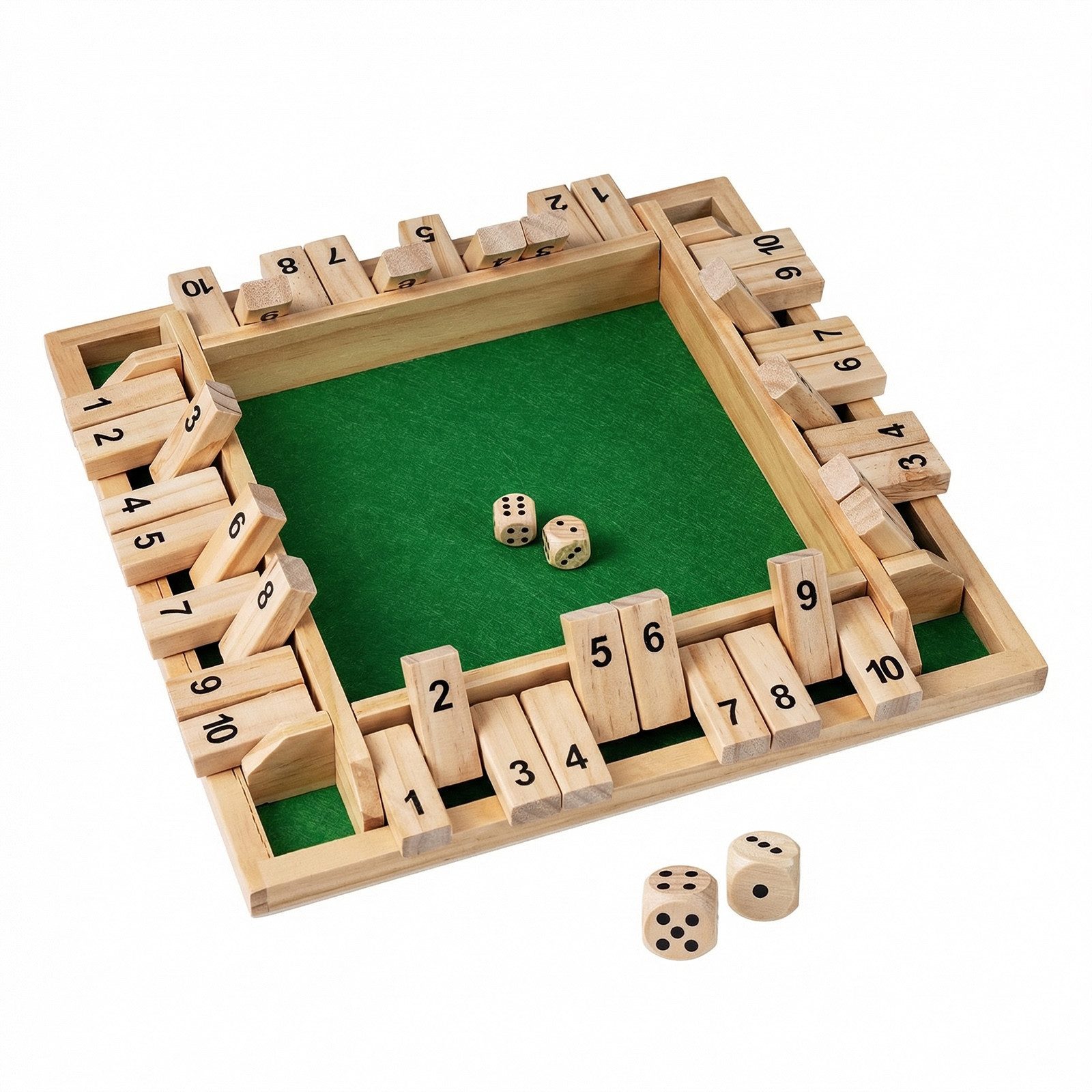 COSTWAY Spiel, Shut The Box Spiel, 2-4 Spieler Würfelspiel Holz, Brettspiel