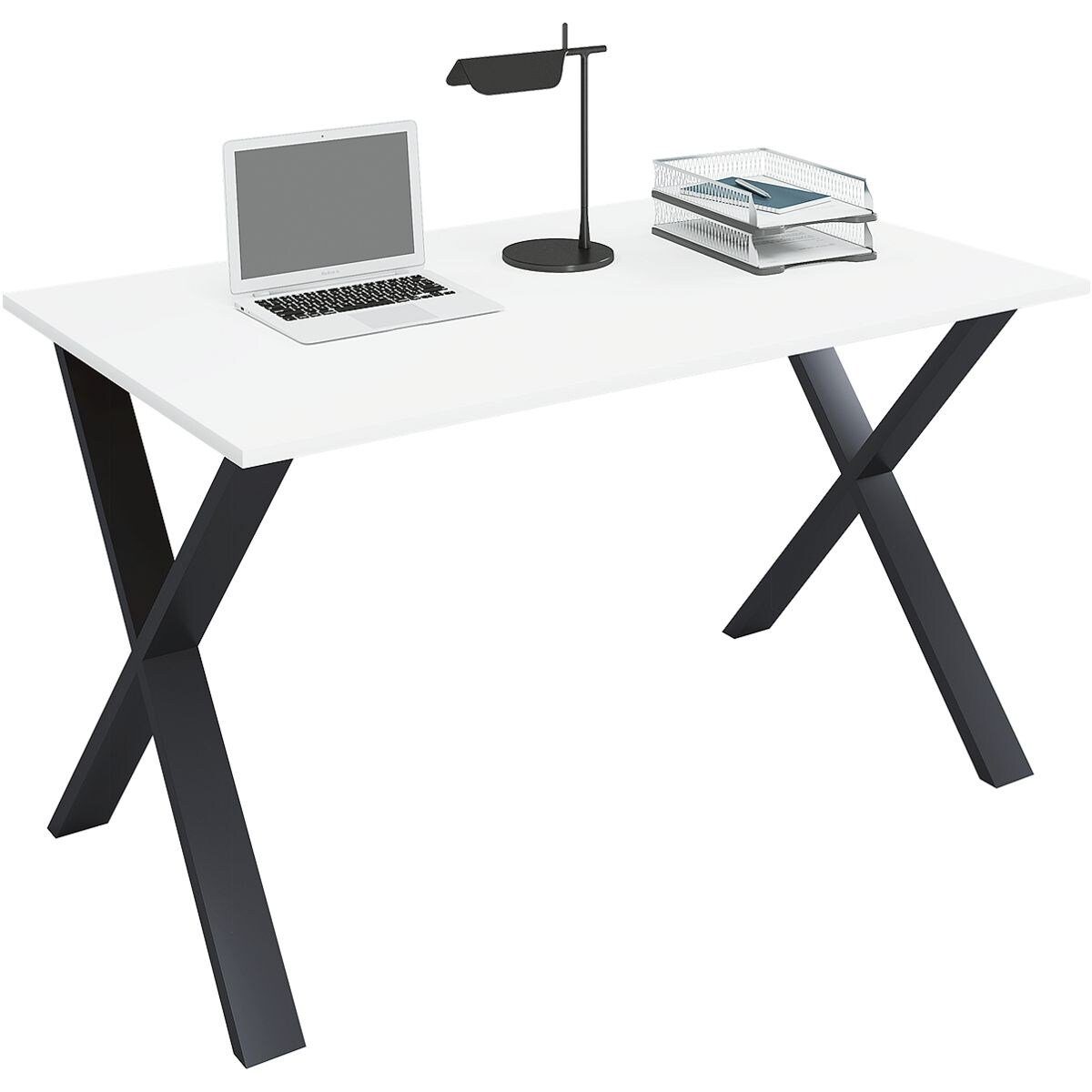 VCM Schreibtisch Lona, rechteckig, Tiefe 80 cm, X-Fuß schwarz