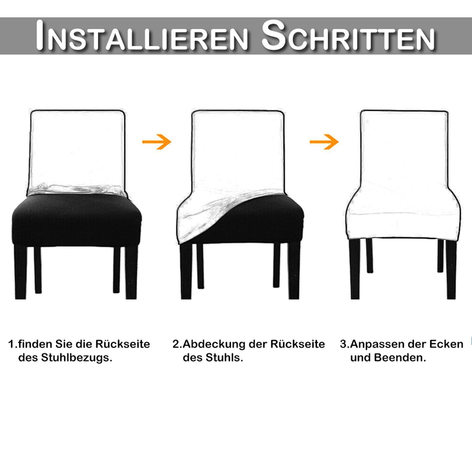 Sunicol Stuhlhusse Spandex, Jacquard, Stretch, für Theke Pub Esszimmer Cafe Restaurant