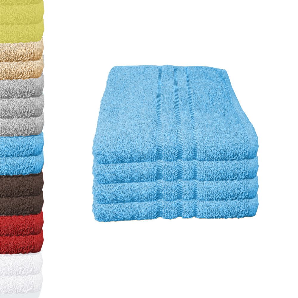 Buymax Duschtücher 4 Stück Duschtücher Set 70x140 cm, Frottee (4-St), pflegeleichtes Duschtuch-Set, aus 100% Baumwolle, Frottee
