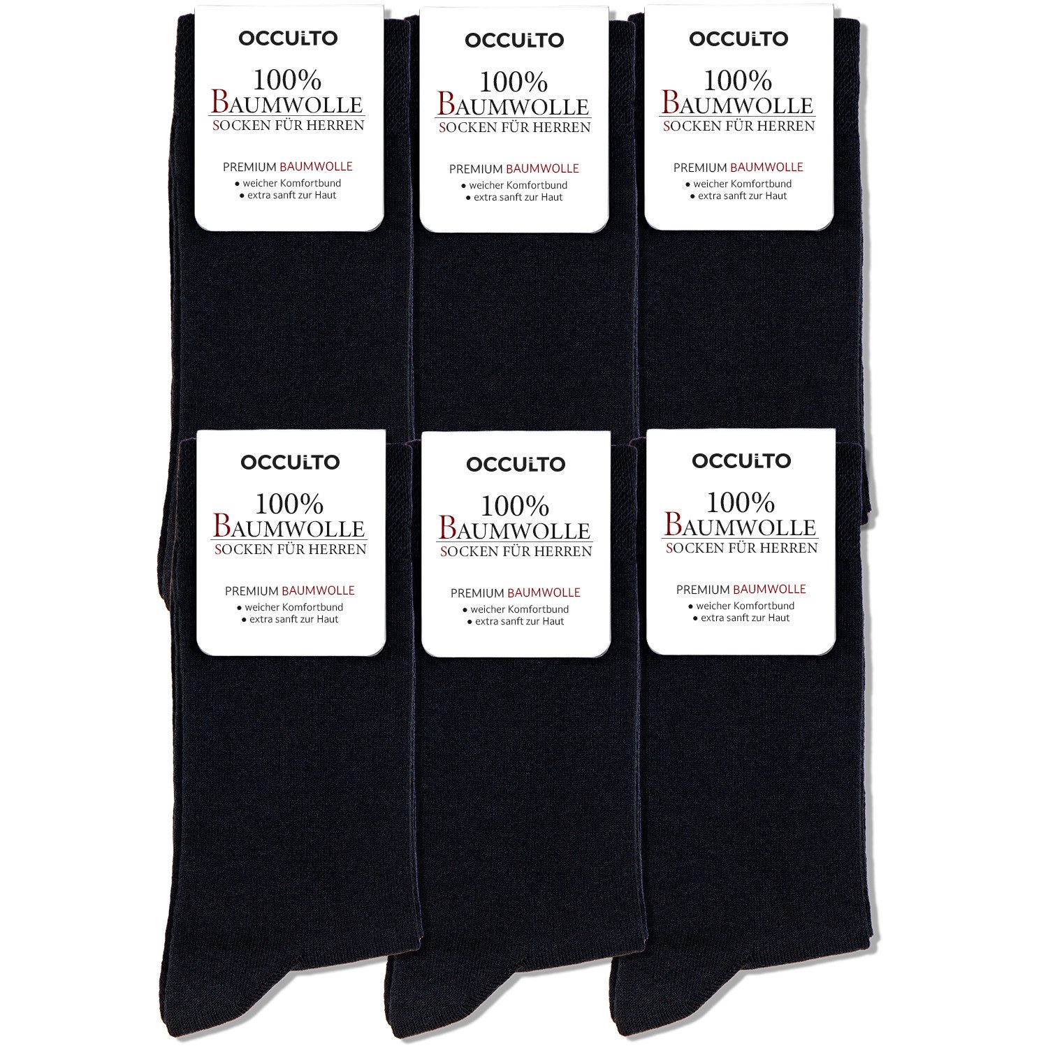 OCCULTO Businesssocken Herren 100% Baumwollsocken 6er Pack (Modell: Roland) günstig online kaufen