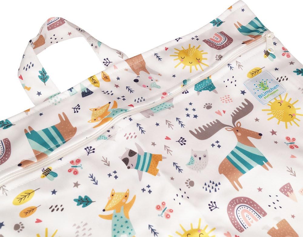 Blümchen Wickelauflage Blümchen hängender Windelsack XL mit Reißverschluss 40 x 66 cm PUL