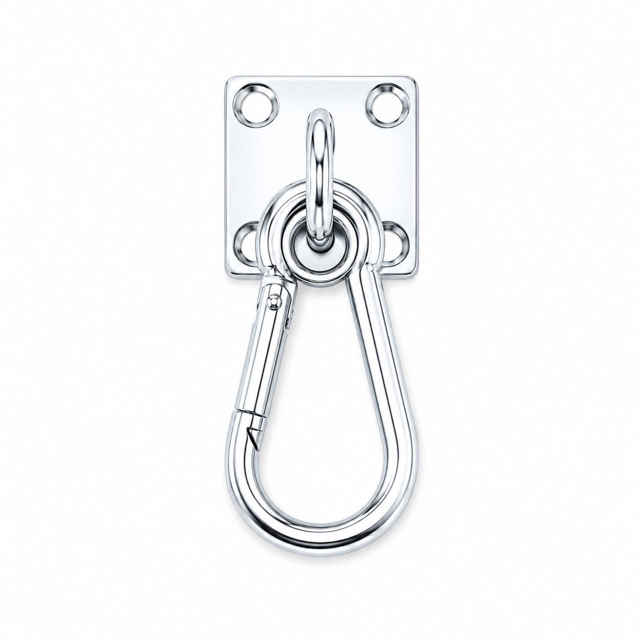 Pferdelinis Befestigungsanker Anbindering Pferd, Karabiner, Anbinder zum Schrauben, (1-tlg), Edelstahl Augplatte 5x5cm, Karabiner 6 cm