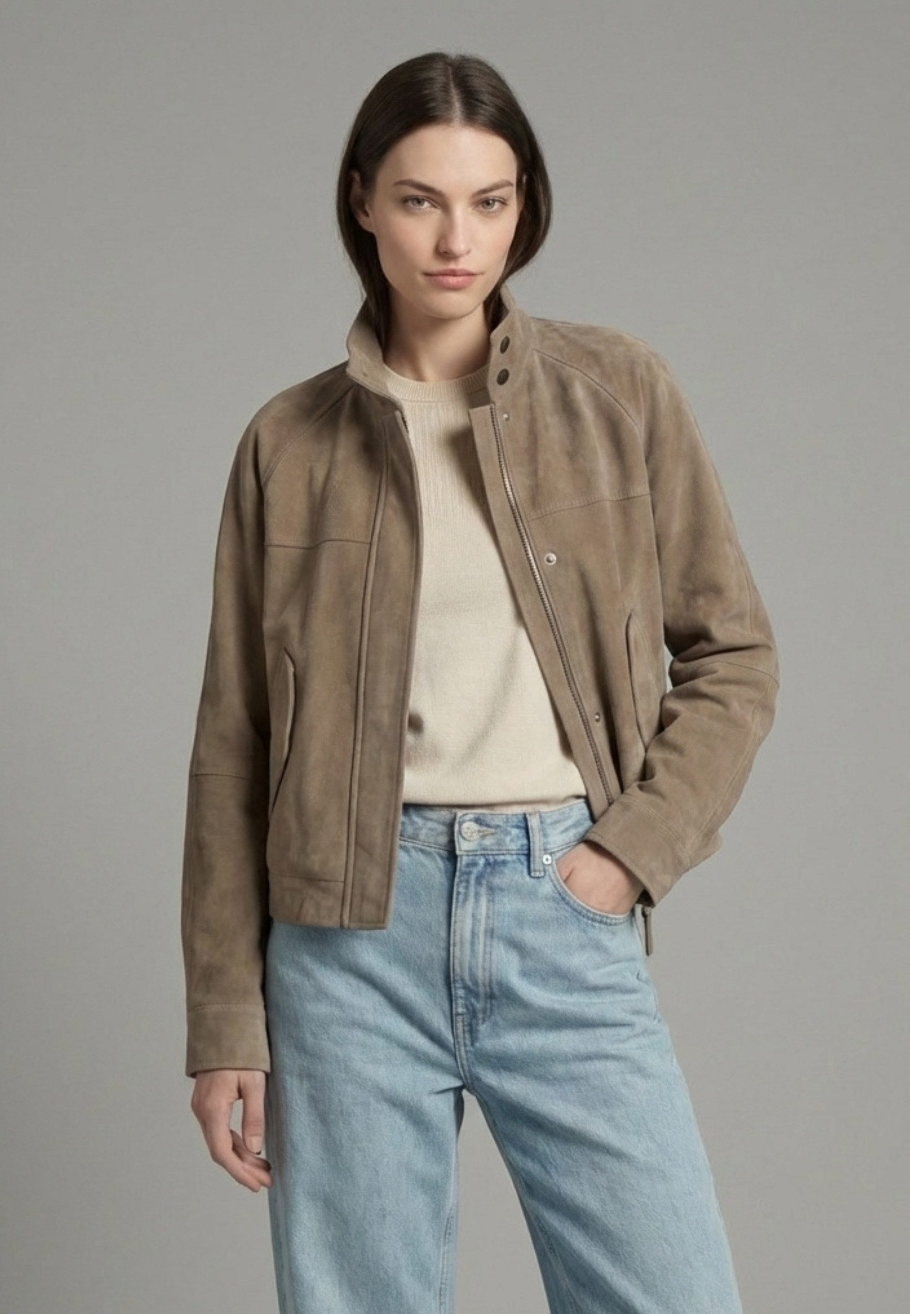 RICANO Lederjacke Adriana Handgefertigt aus echtem Leder
