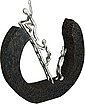 Casablanca by Gilde Dekofigur »Skulptur Hinauf, schwarz/silber« (1 Stück), Dekoobjekt, aus Metall & Holz, Höhe 32 cm, Wohnzimmer, Bild 2