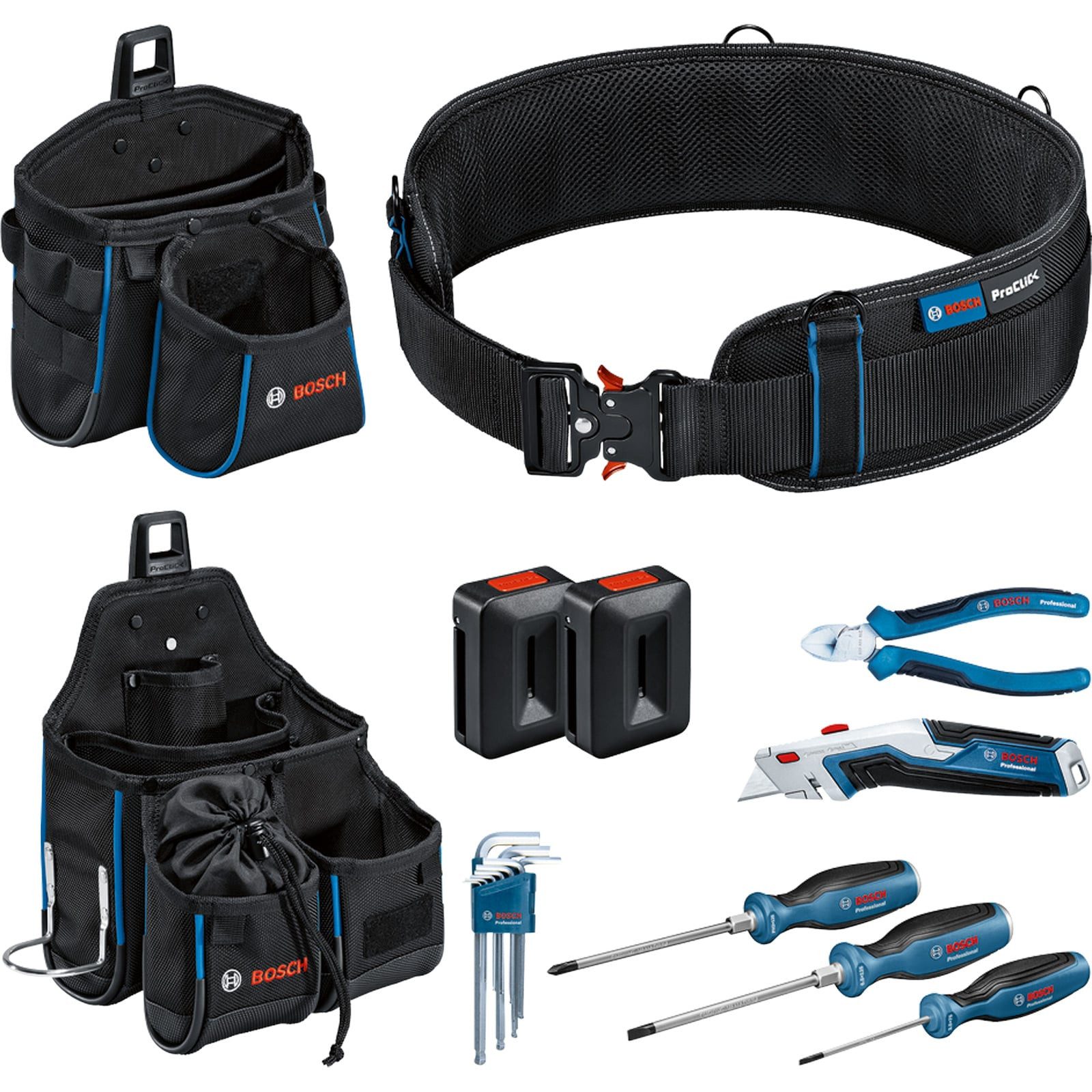 BOSCH Multitool Bosch Combo Kit Werkzeuggürtel und Handwerkzeug-Set - 1600A02H5C
