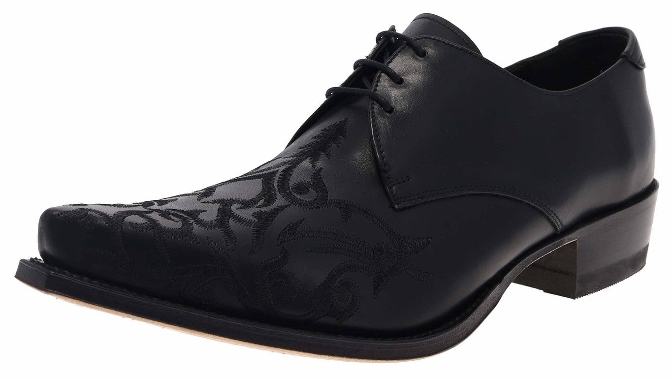 Sendra Boots 7650 Schwarz Schnürschuh Rahmengenähte Schnürschuhe